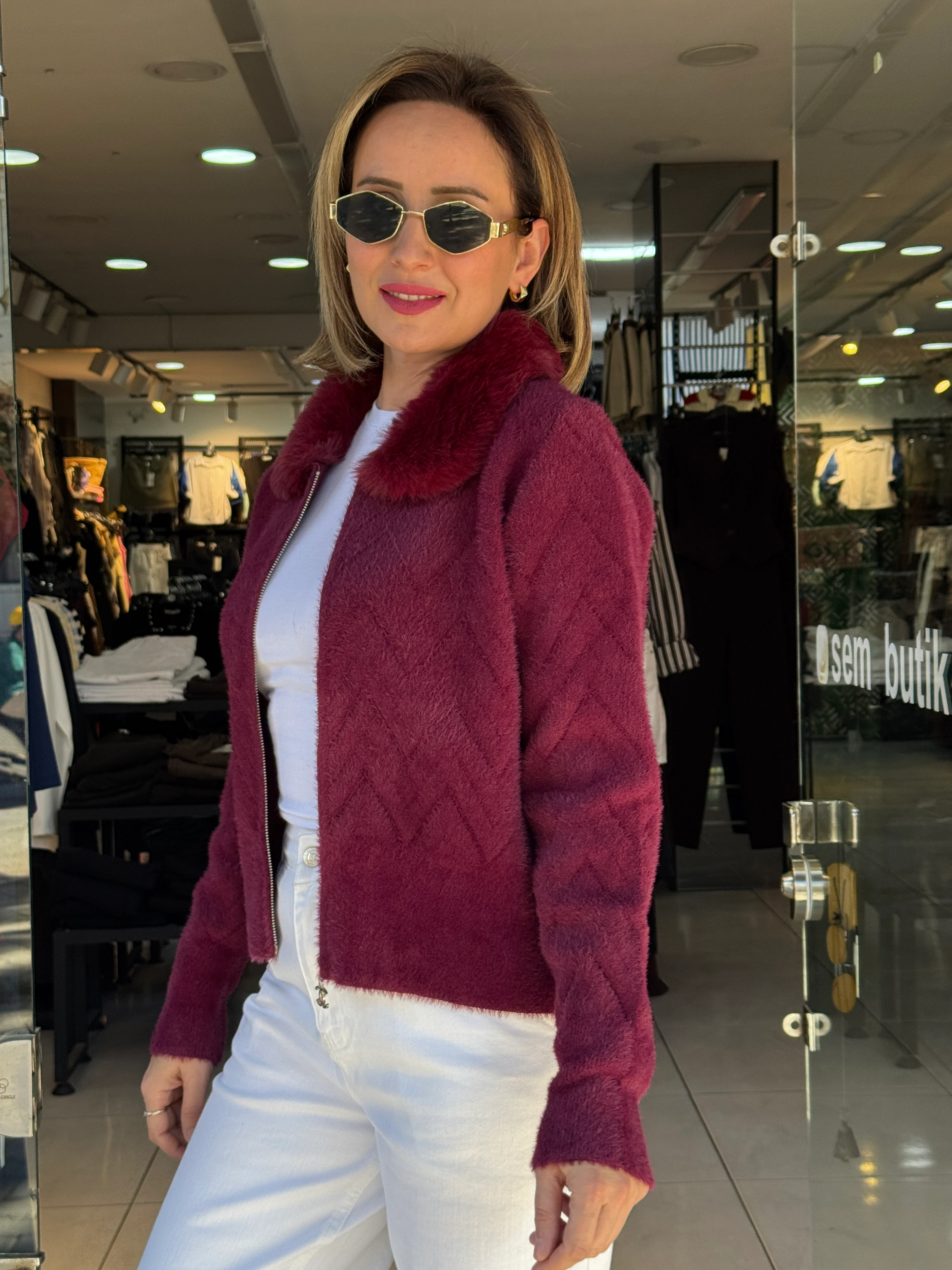 Angora Yakası Kürklü Ceket