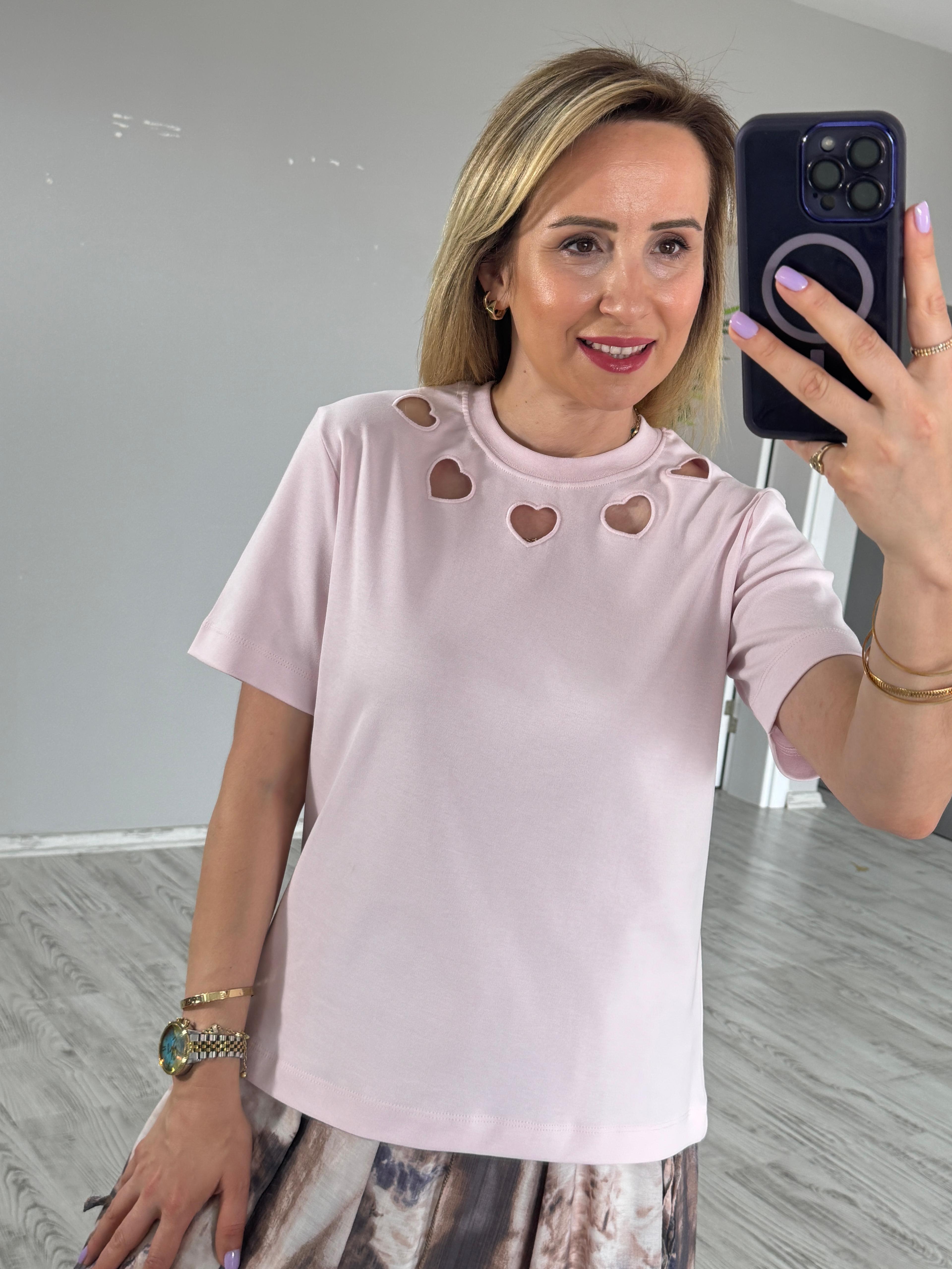Kalp Nakışlı Tshirt