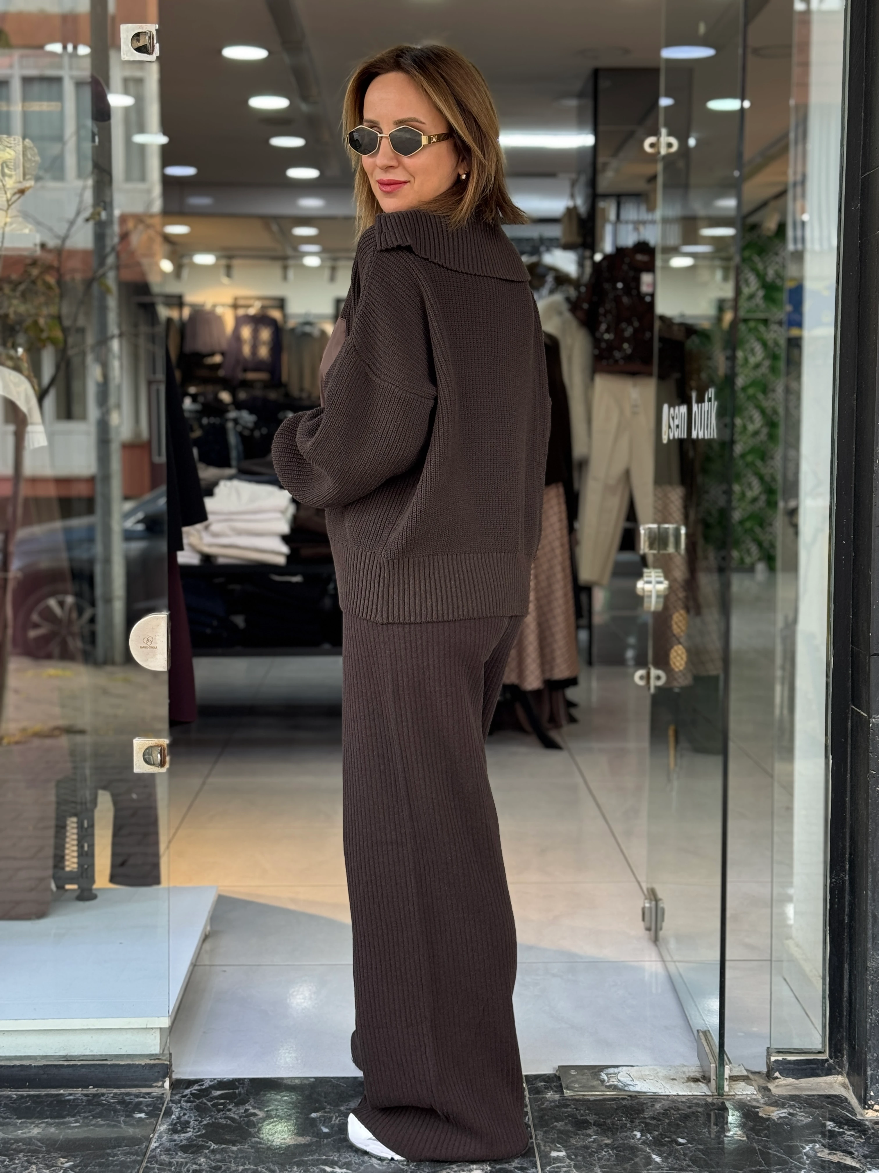 Paraşüt Detaylı Ceketli Triko Takım