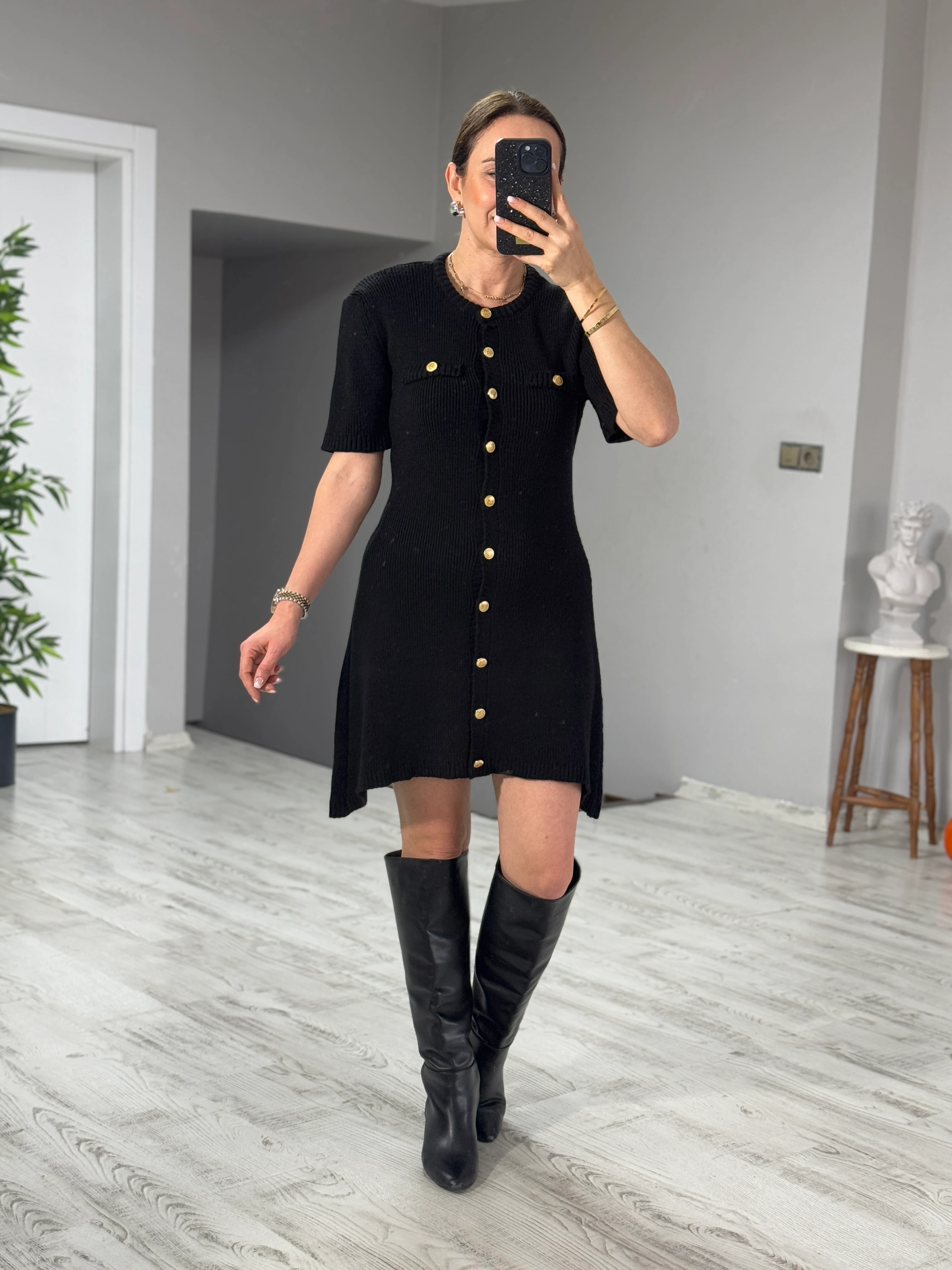 Triko Asimetrik Elbise