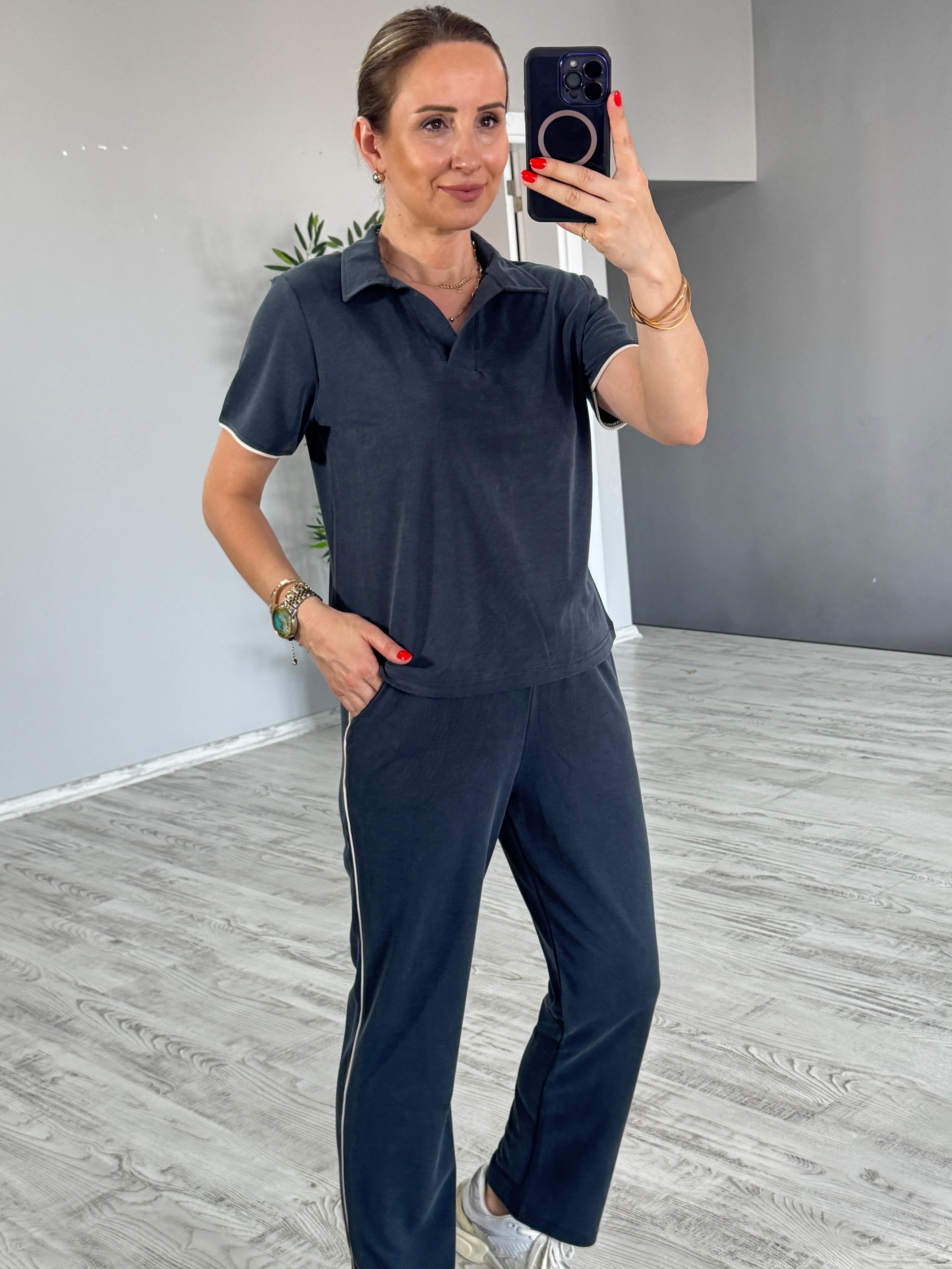 Polo Yaka Modal Takım - Antrasit