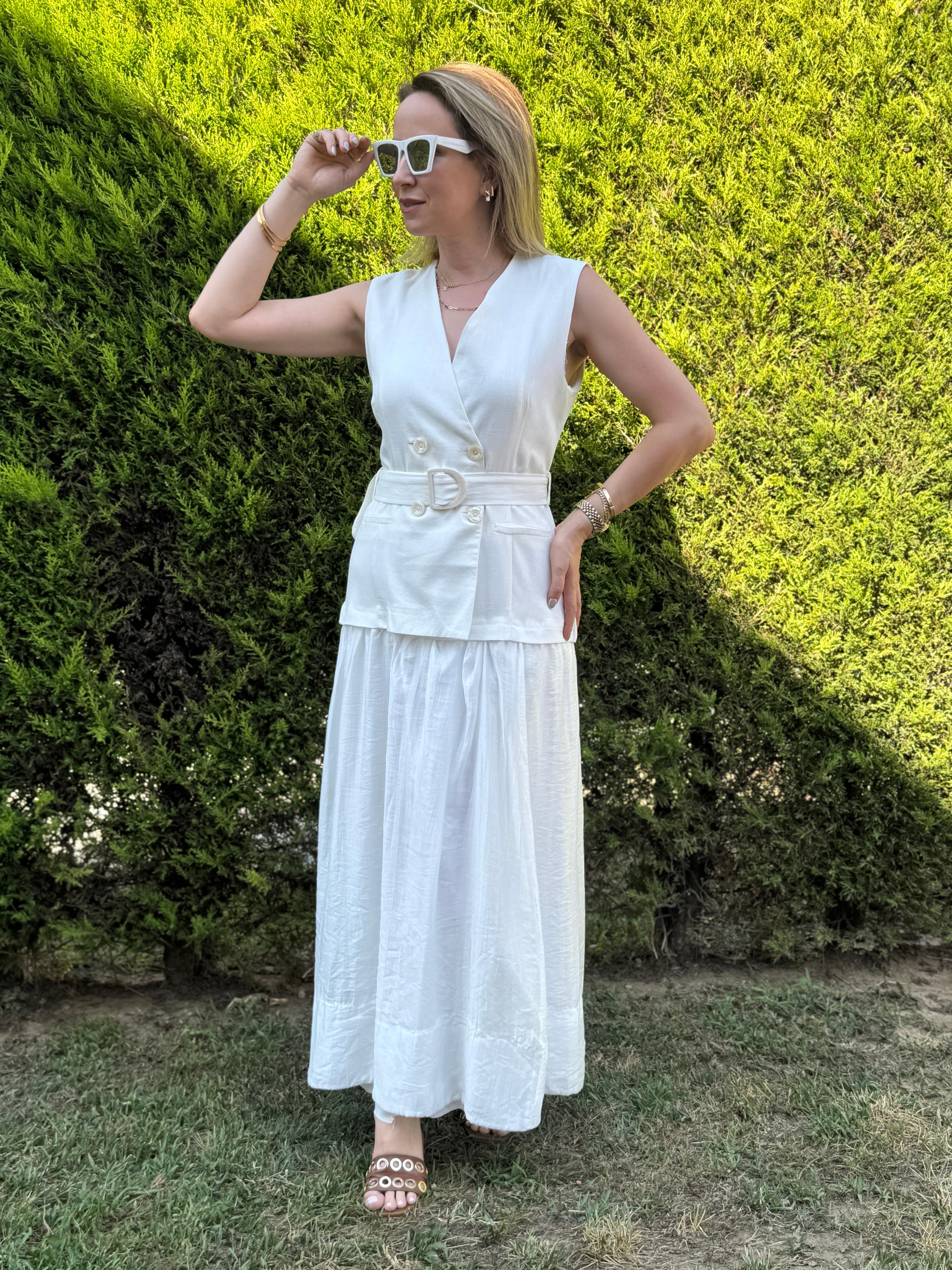 Yelekli Kemerli Elbise