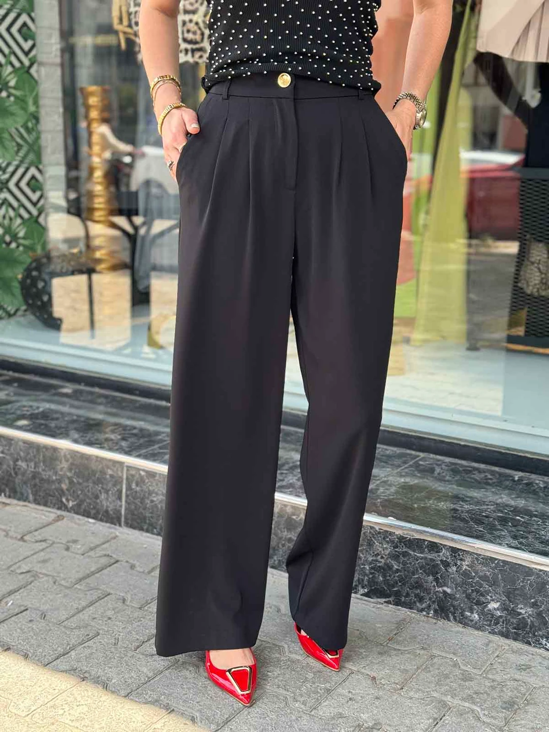 Dore Düğme Detaylı Palazzo