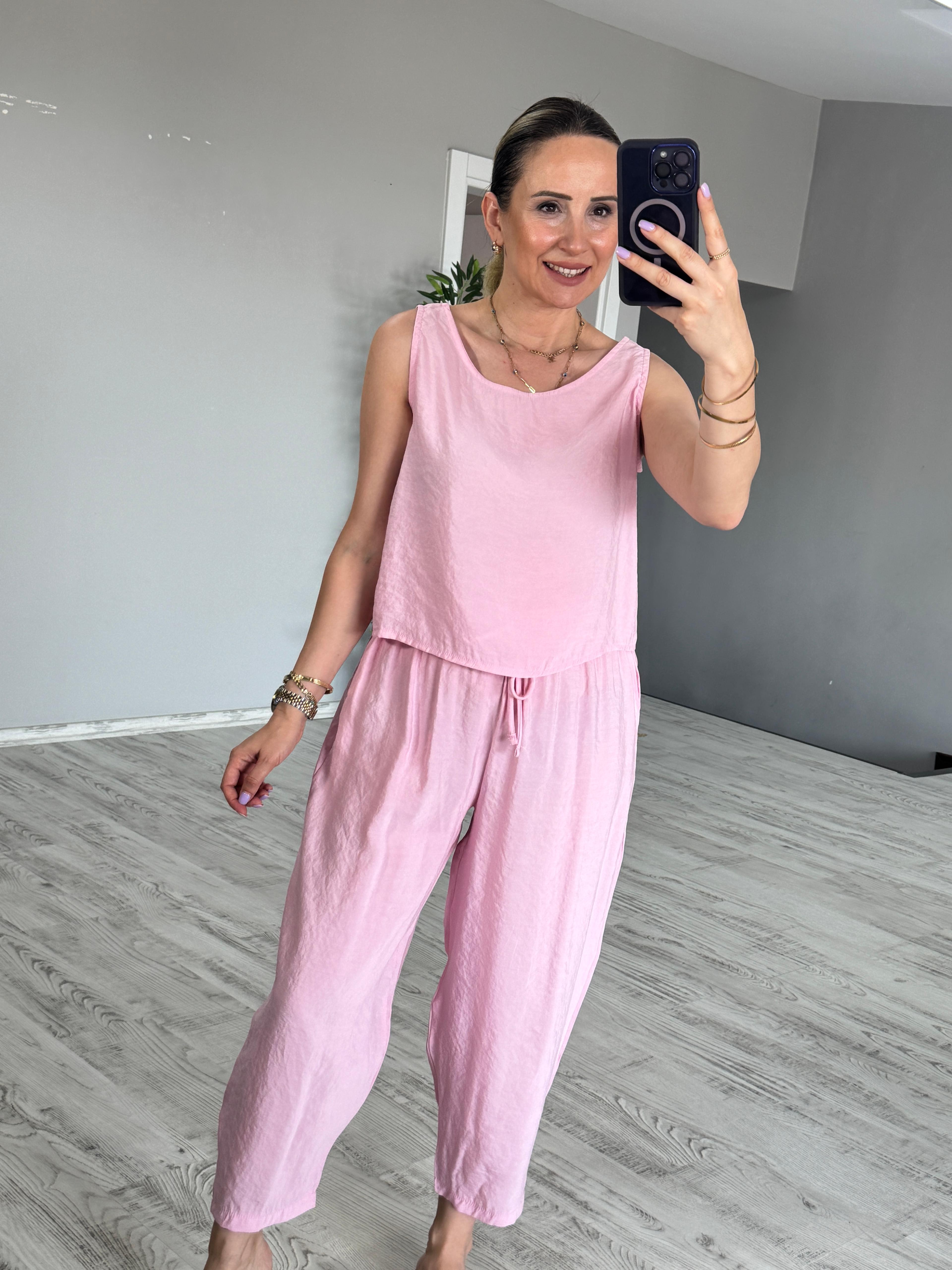 Dokuma Modal Kolsuz Takım - toz pembe