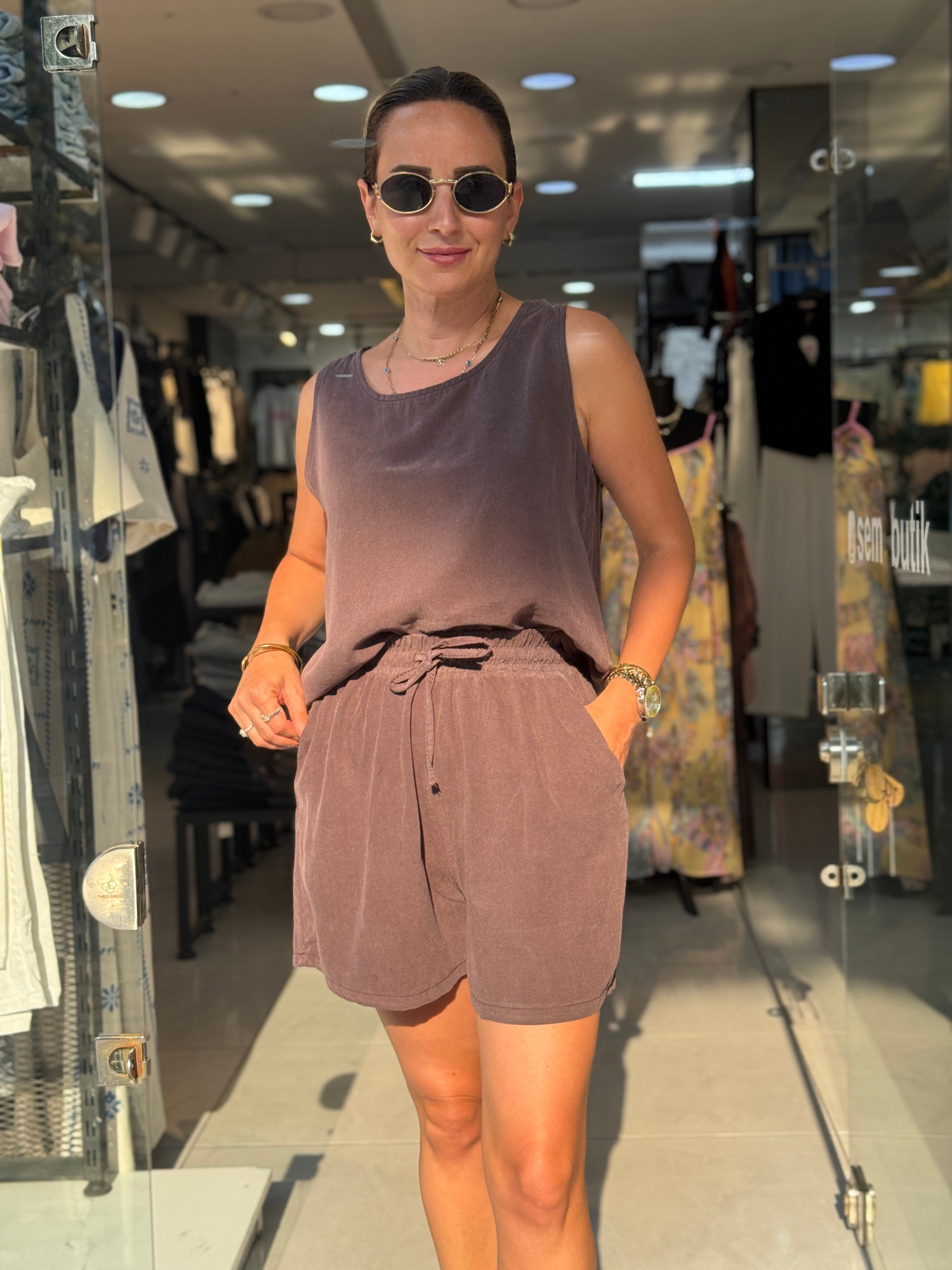 Tensel Kolsuz Şortlu Takım 