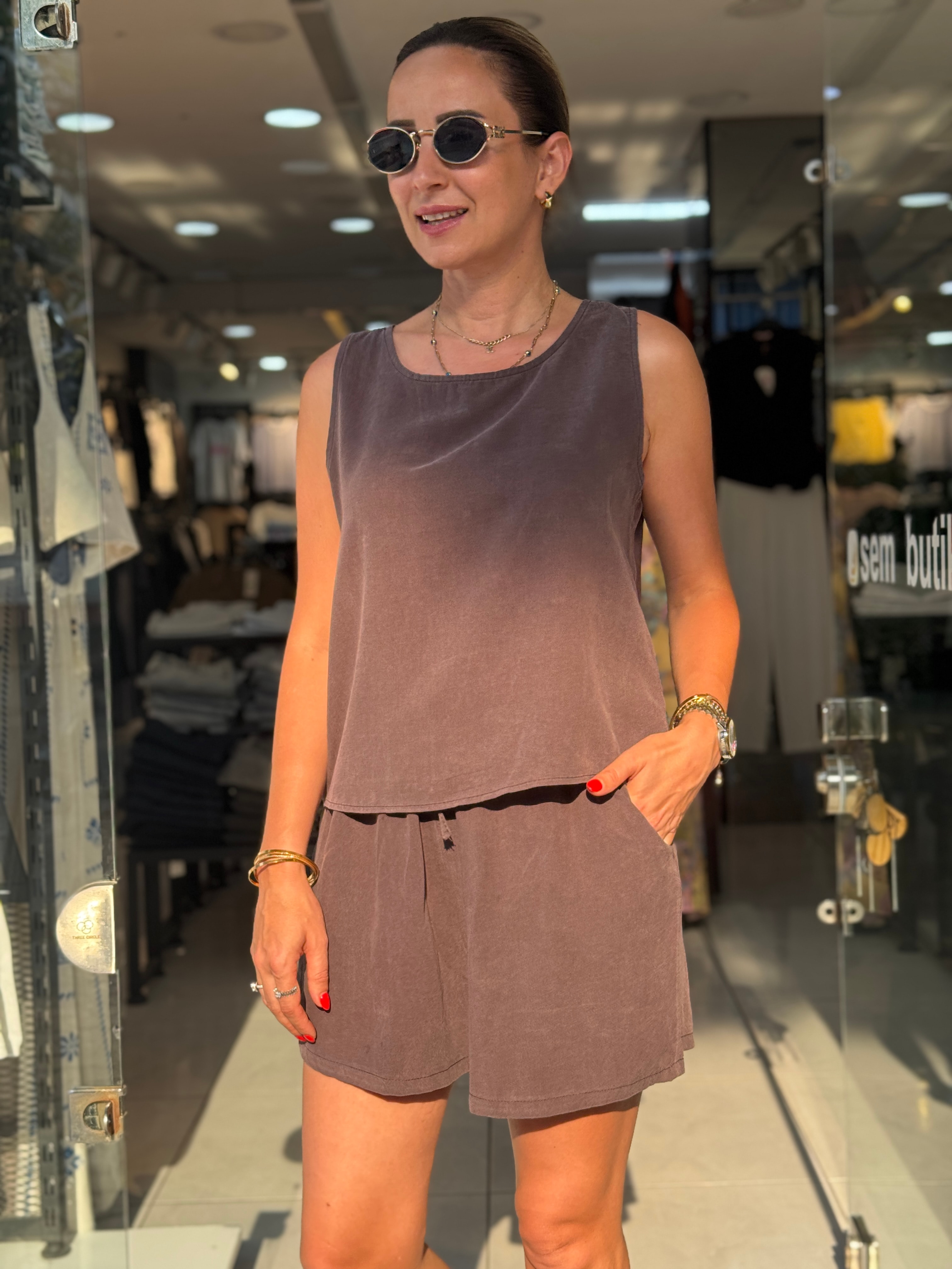 Tensel Kolsuz Şortlu Takım 
