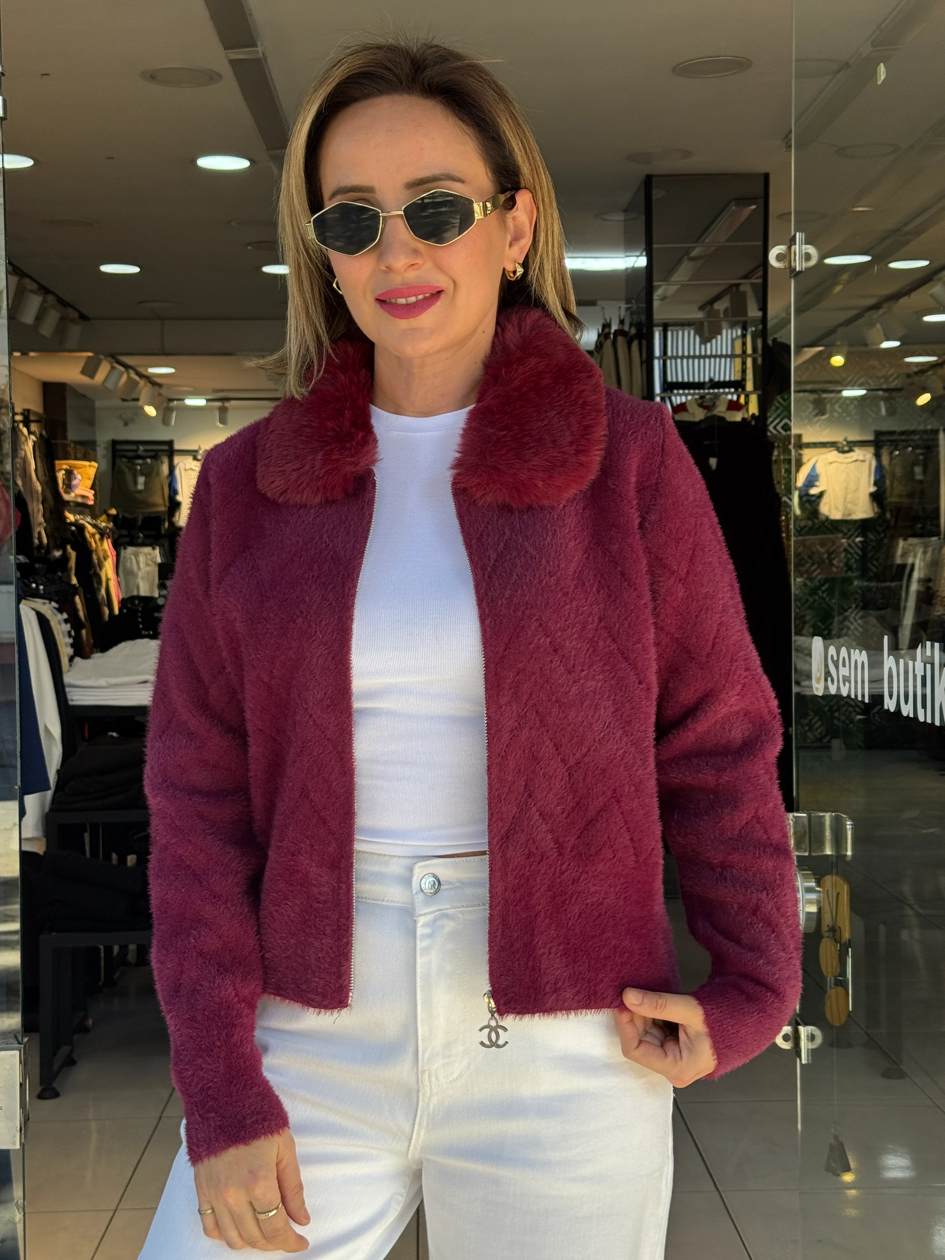 Angora Yakası Kürklü Ceket