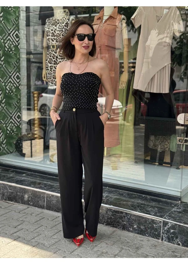 Dore Düğme Detaylı Palazzo