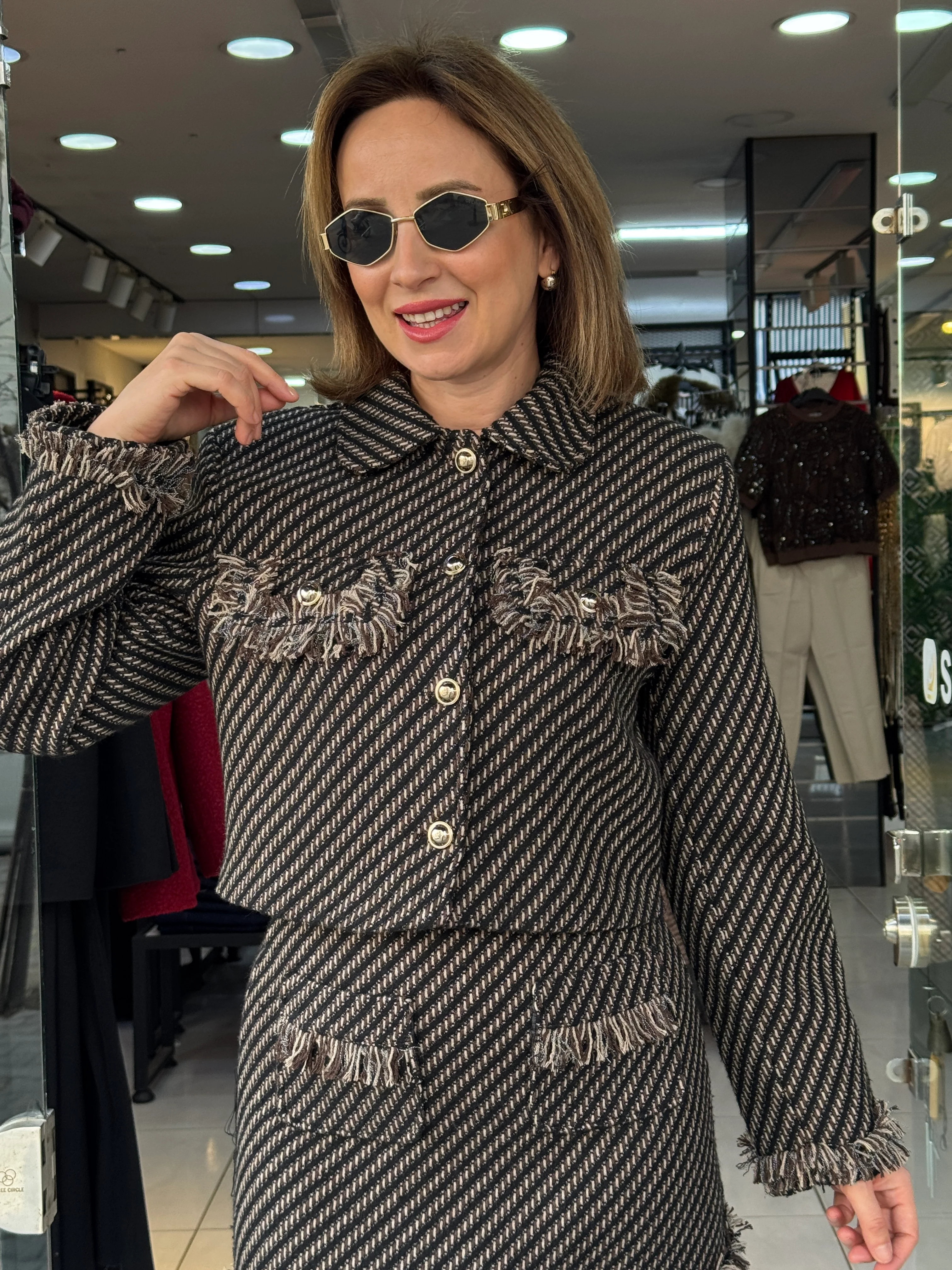 Tüvit Püskül Detaylı Ceket