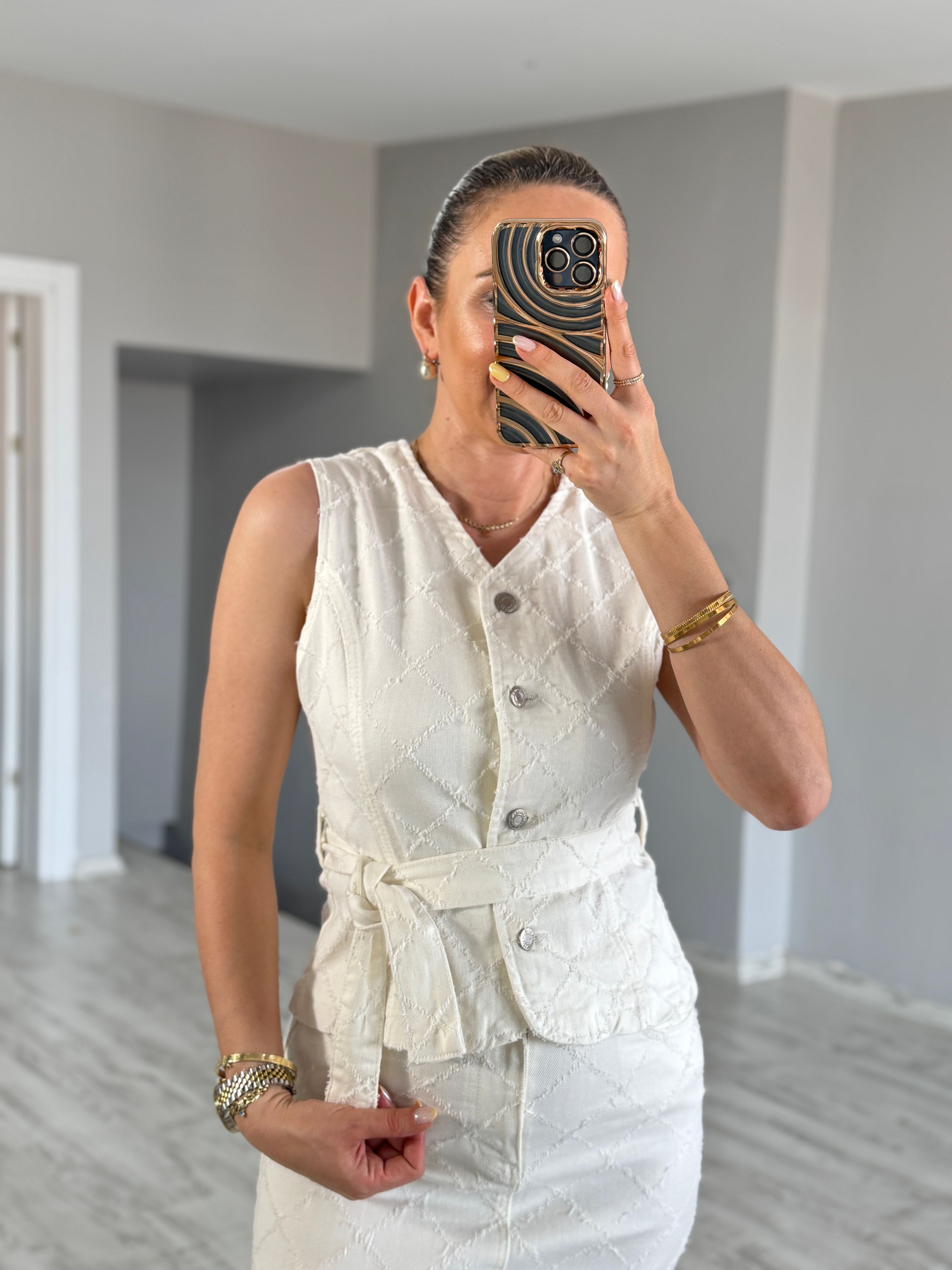 Ekru Denim Takım