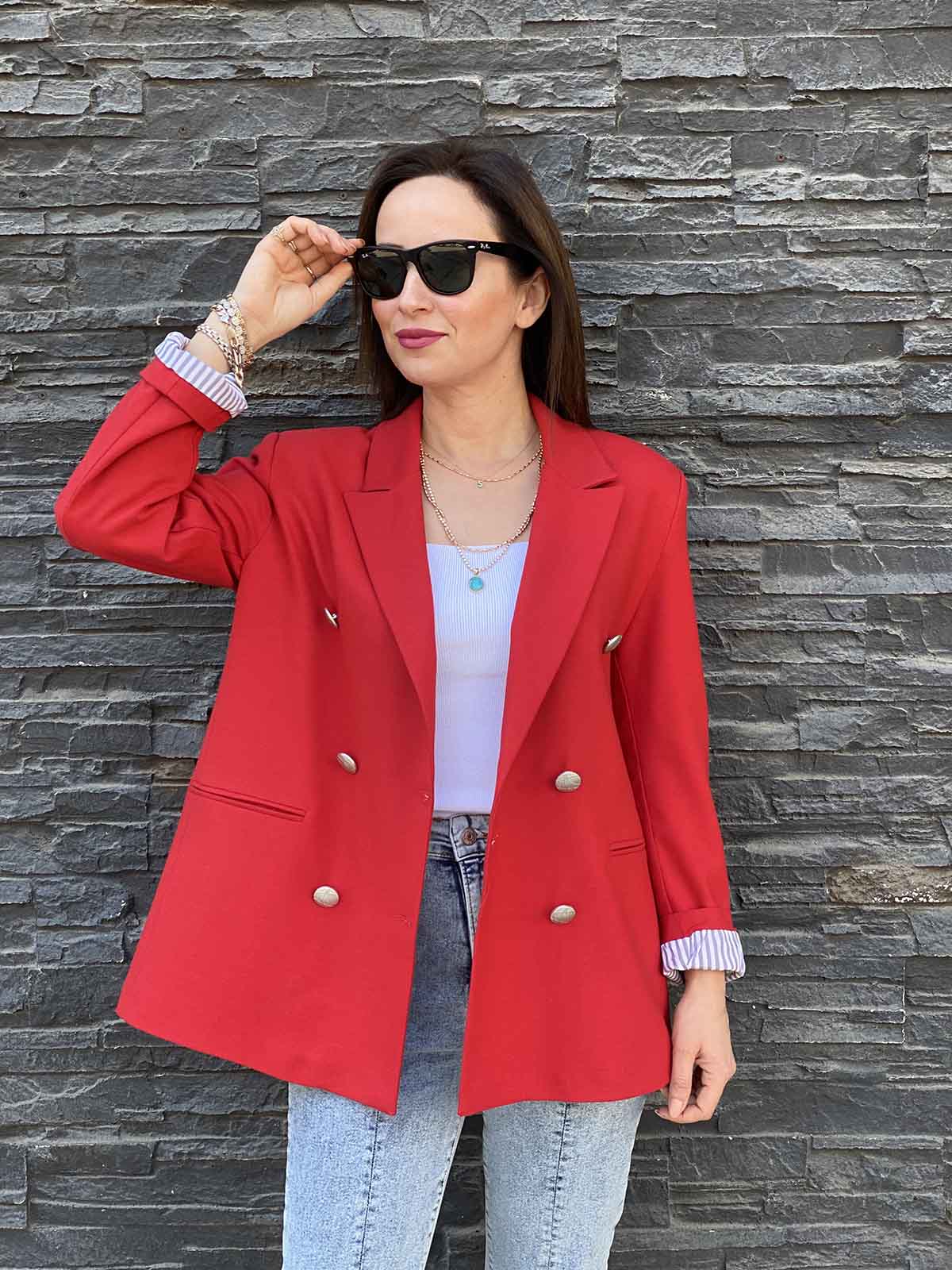 Arkası Çizgi Detaylı Blazer