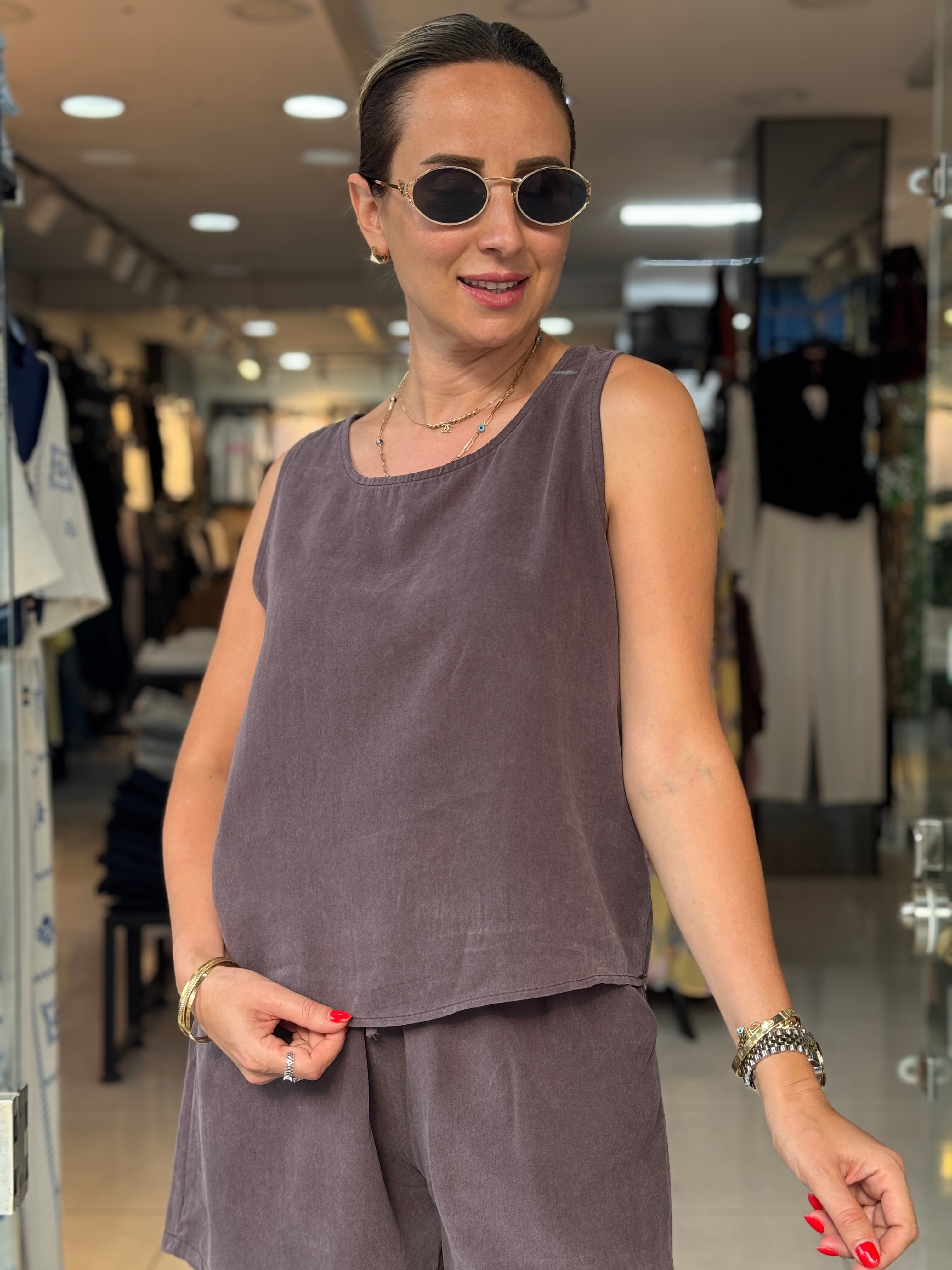 Tensel Kolsuz Şortlu Takım 