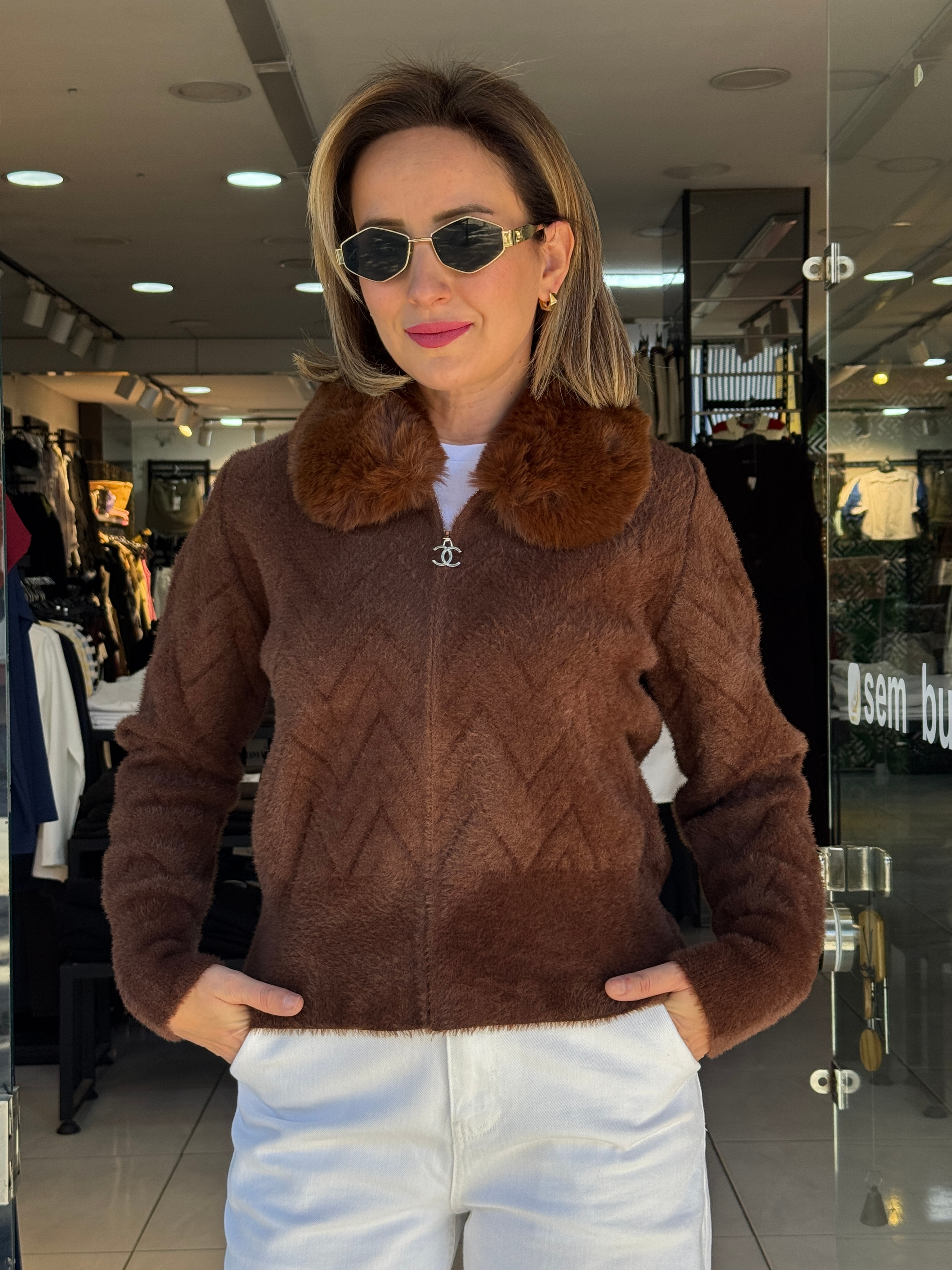Angora Yakası Kürklü Ceket