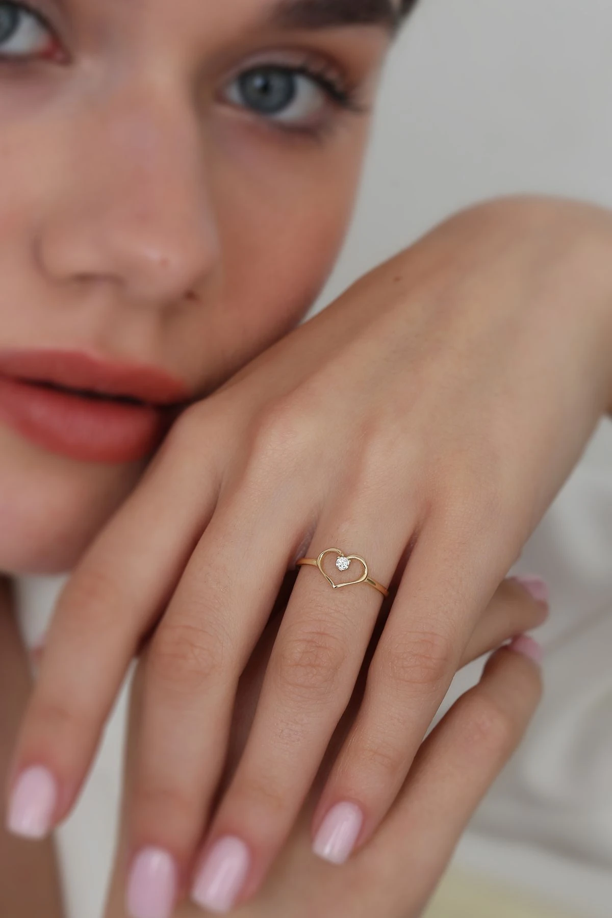 14 Ayar Altın Kalp Yüzük