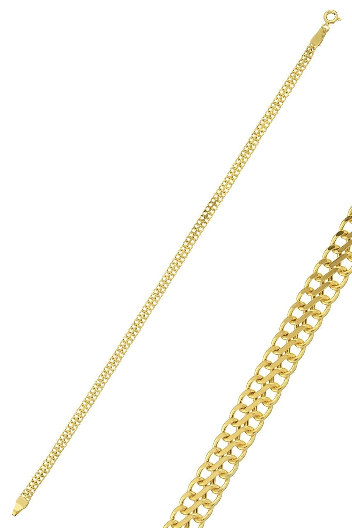 Altınkesesi 14 Ayar Altın Ince Viyana Zincir Bileklik 3 mm Unisex