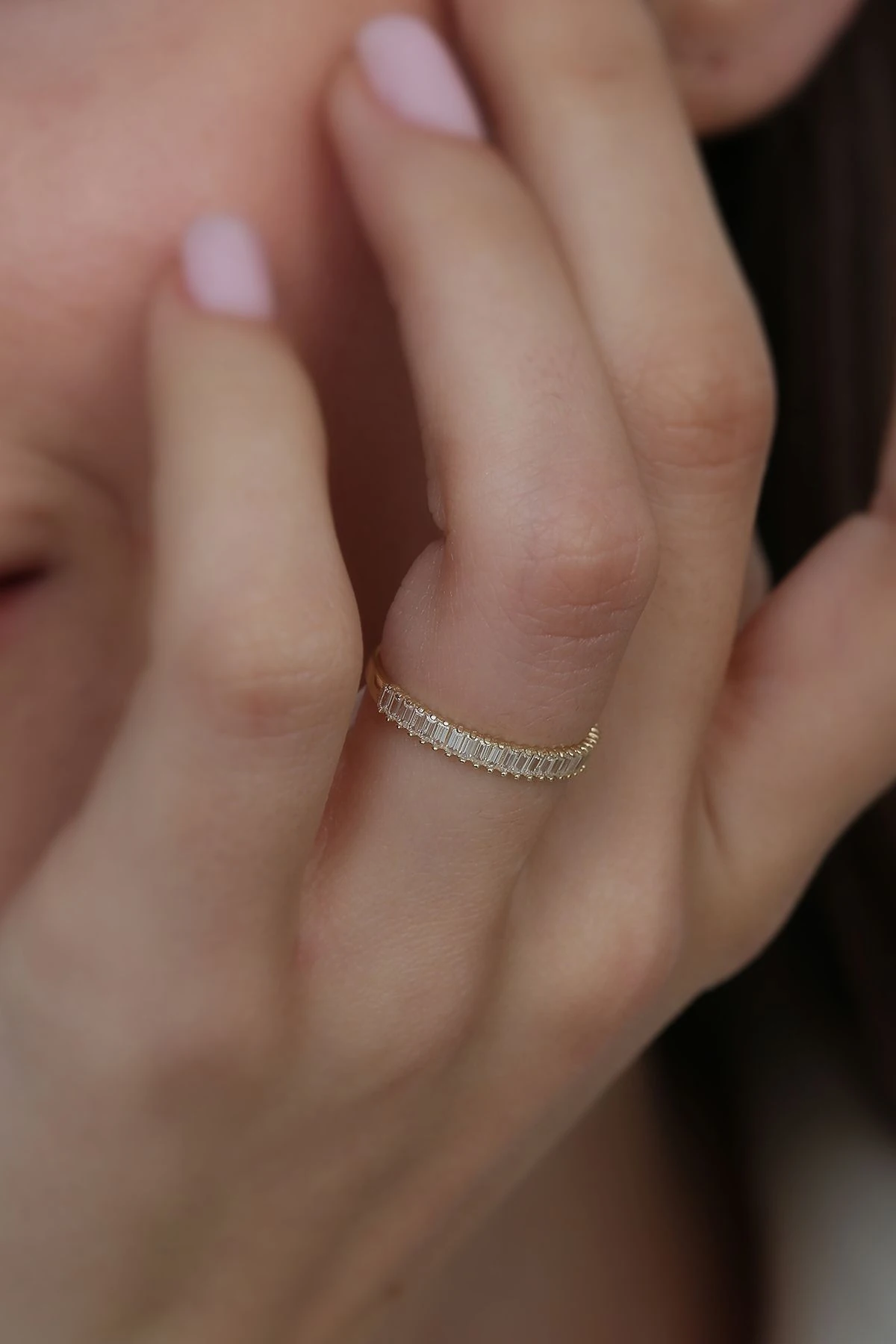 Altınkesesi 14 Ayar Altın Yarım Tur Baget Yüzük