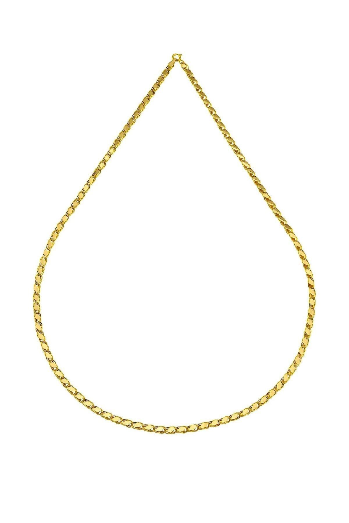 14 Ayar Altın Pullu Zincir Kolye 4 Mm
