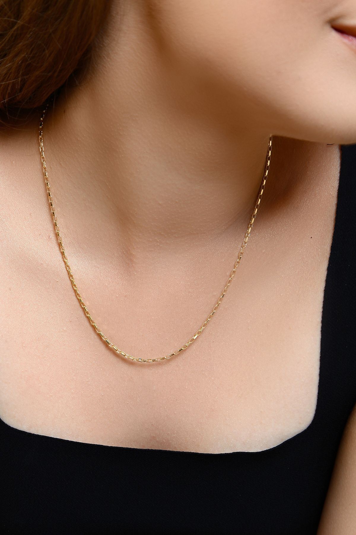 Altınkesesi 14 Ayar Altın Unisex Parlak Zincir Kolye