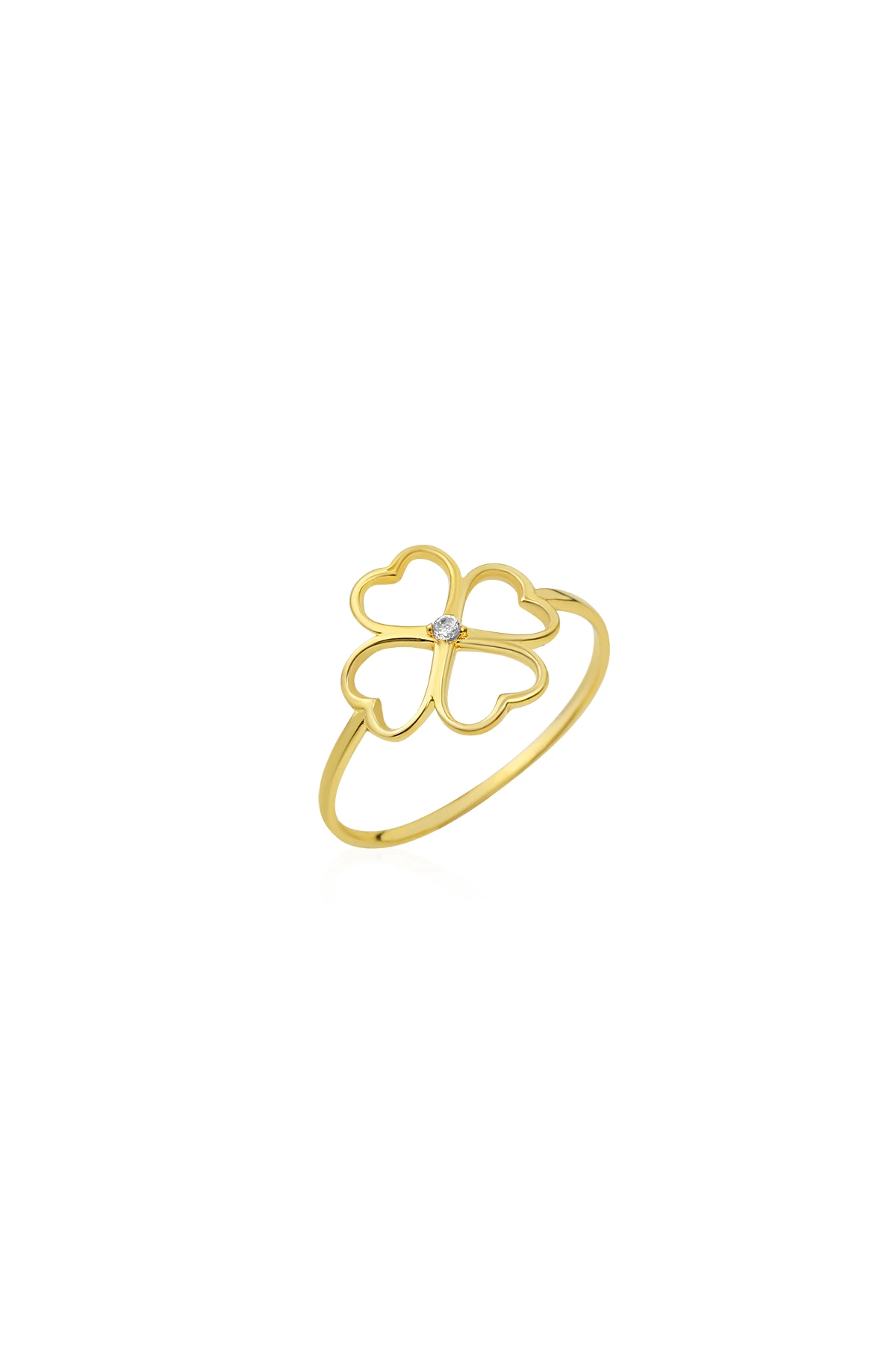 Altınkesesi 8 Ayar Altın İnce Yonca Yüzük