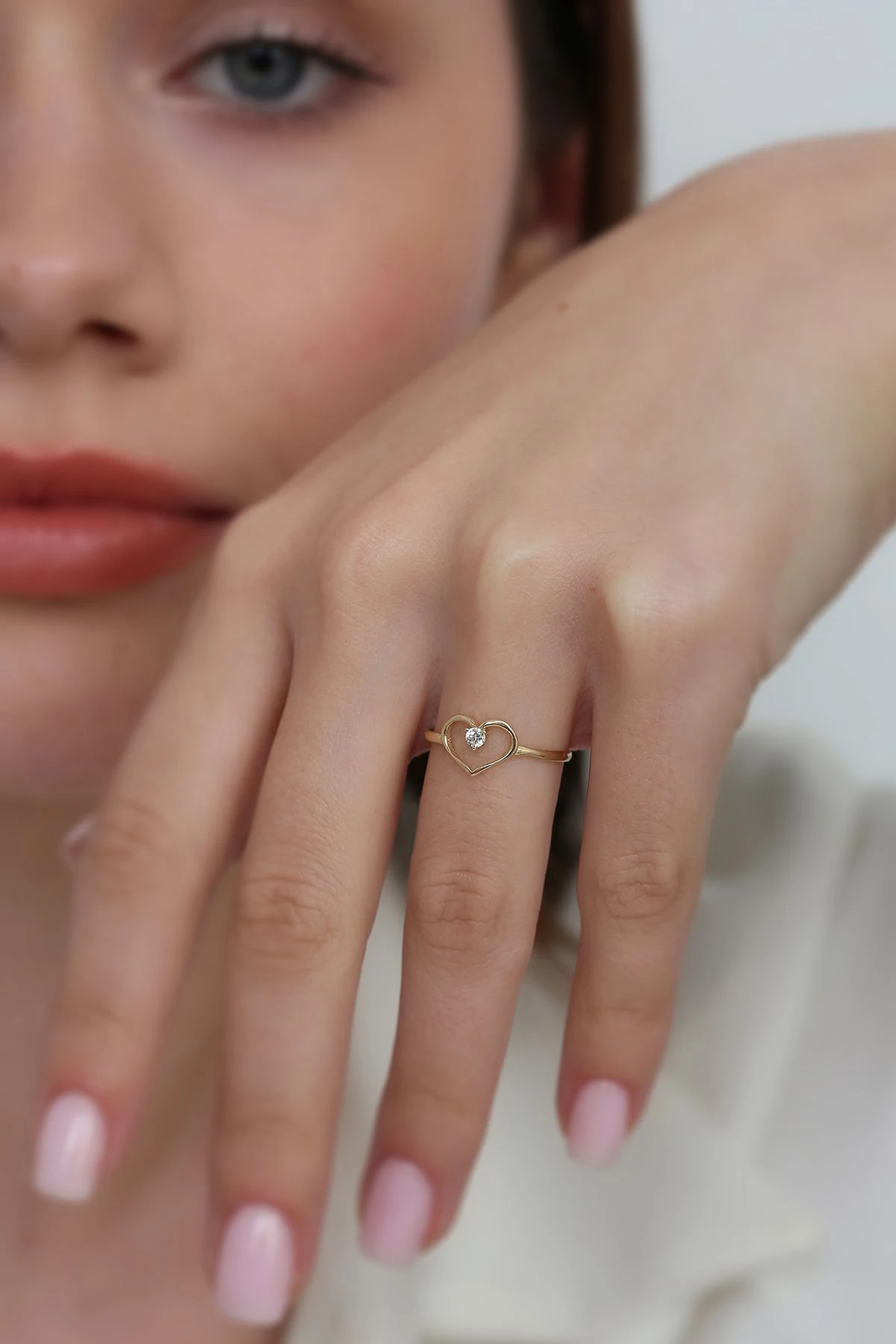 14 Ayar Altın Kalp Yüzük