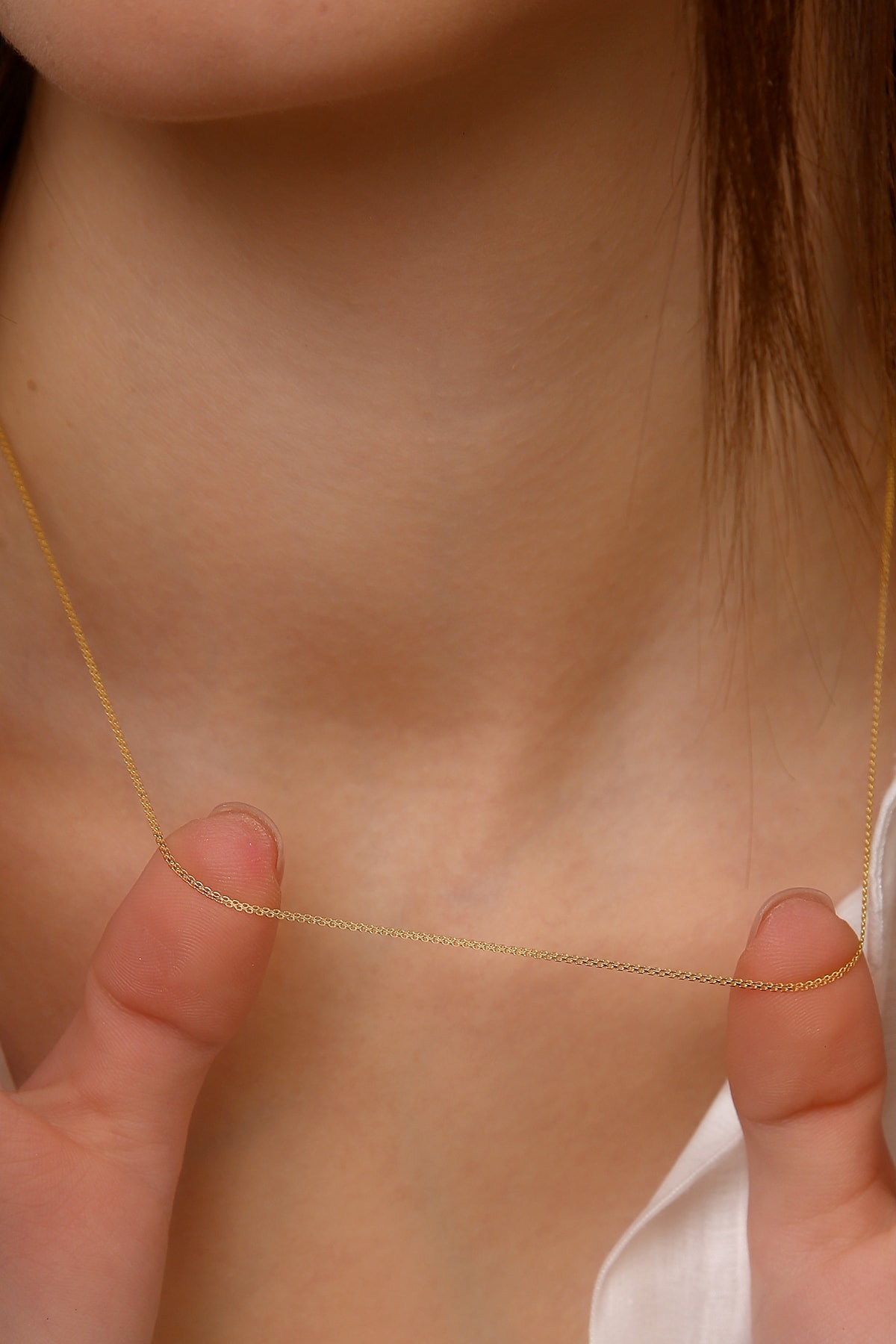 14 Ayar Altın İnce Bismark Parlak Kolye