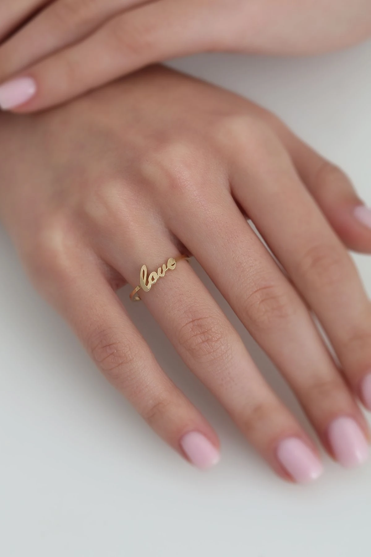 14 Ayar Altın Love Yüzük