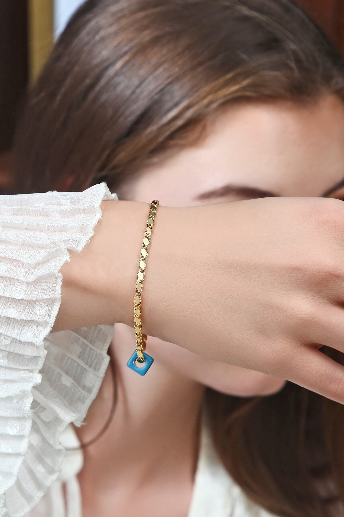 Altınkesesi 14 Ayar Altın Pullu Parlak Halep Bileklik 4 Mm