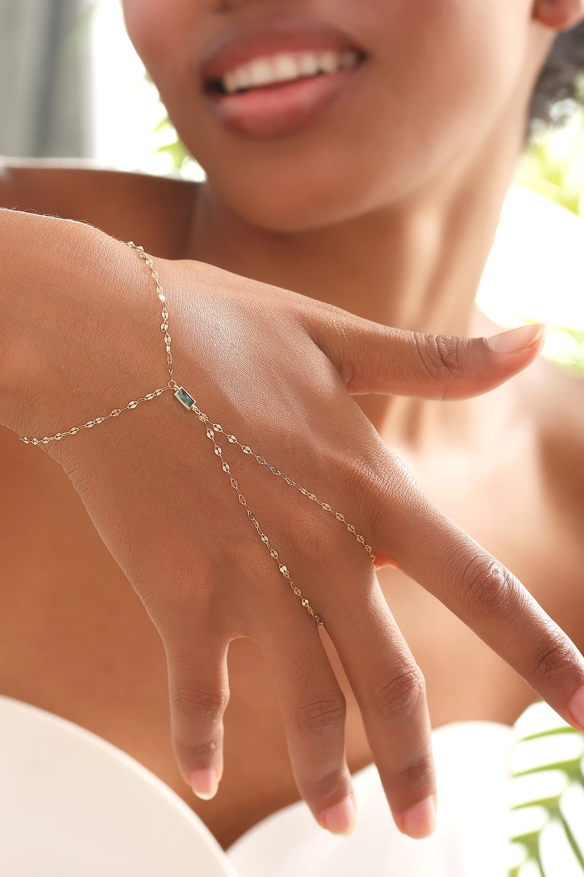 14 Ayar Altın Aynalı Zincirli Taşlı Şahmeran