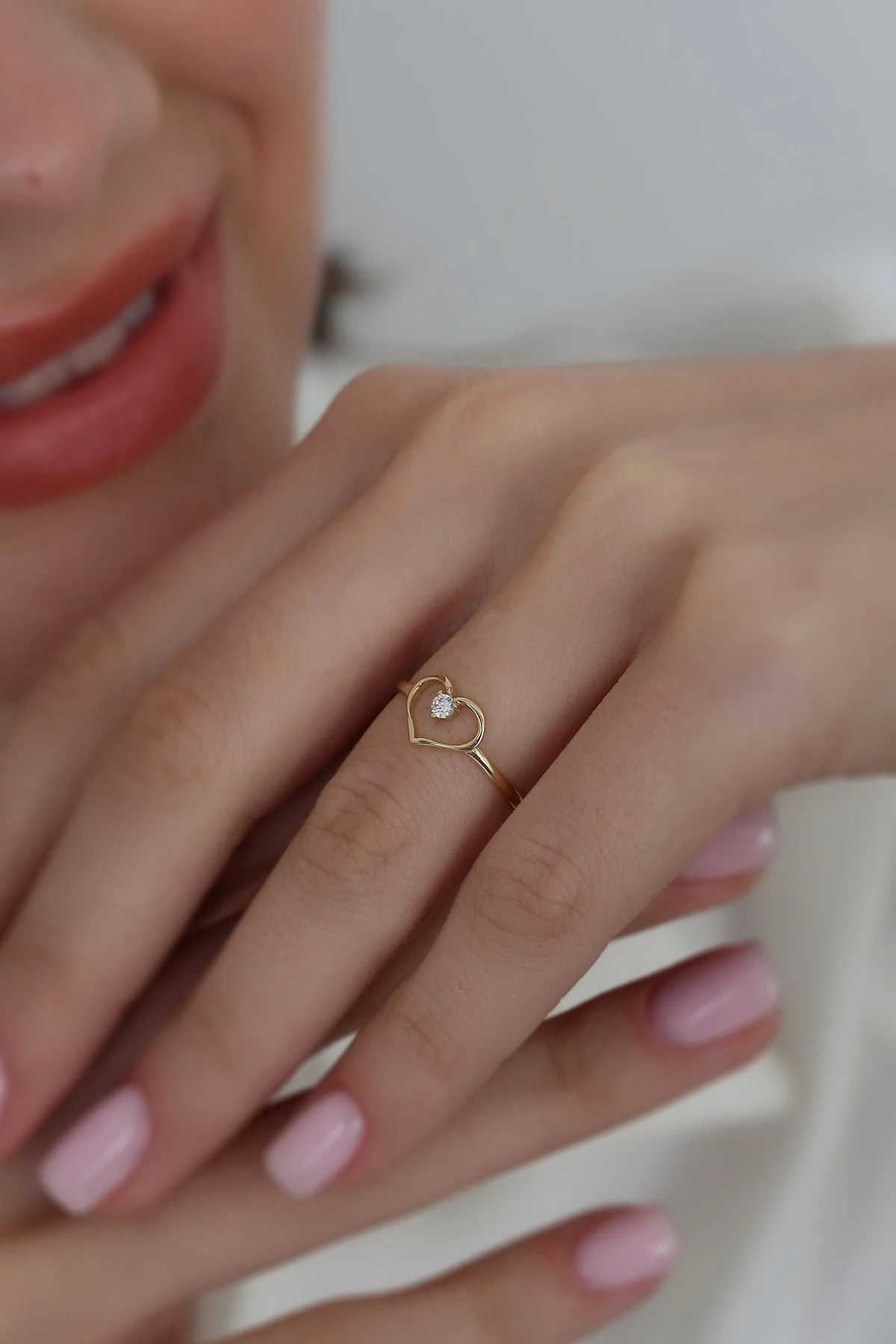 14 Ayar Altın Kalp Yüzük