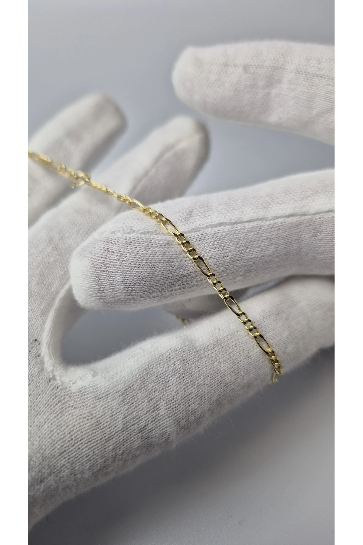 14 Ayar Altın Figaro Bileklik Unisex 2 mm