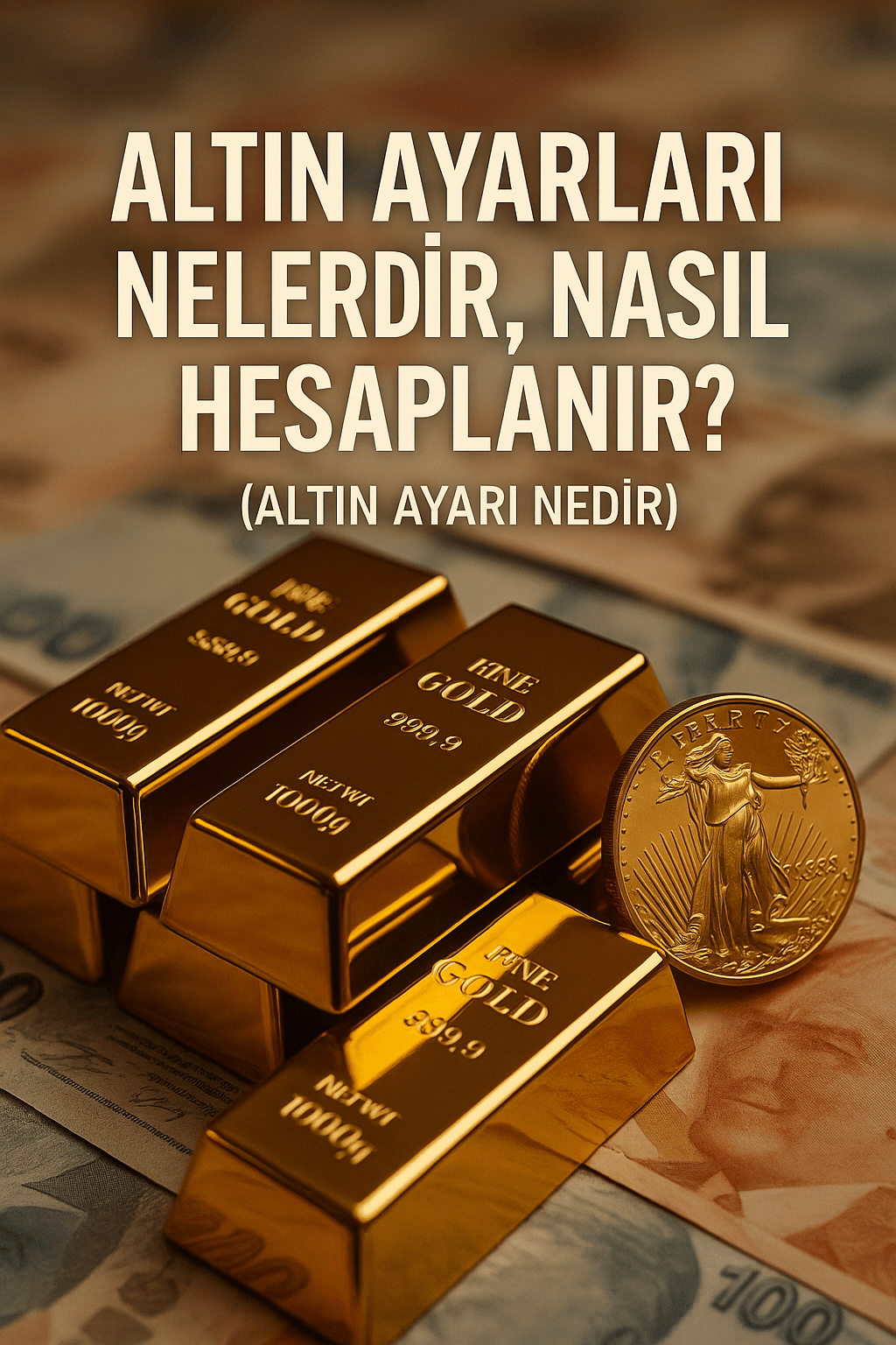 Farklı ayarlarda altın yüzük, bilezik ve kolye örnekleri – 14 ayar, 18 ayar ve 22 ayar altın takılar