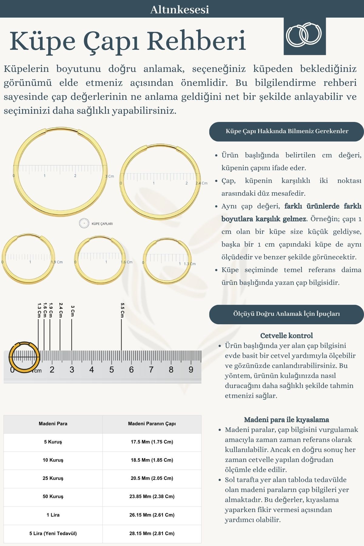 8 Ayar Altın Düz Çift Halka Küpe 1.6 Cm Gizli Kilitli