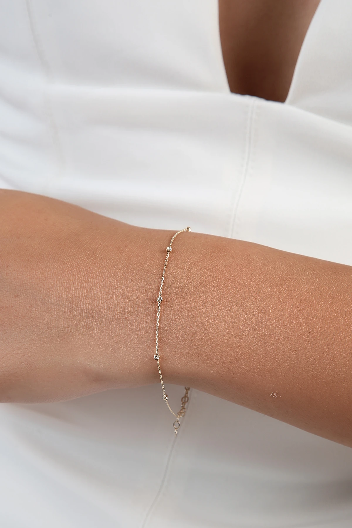 Altınkesesi 14 Ayar Altın Sarı Dorika Toplu Günlük Bileklik