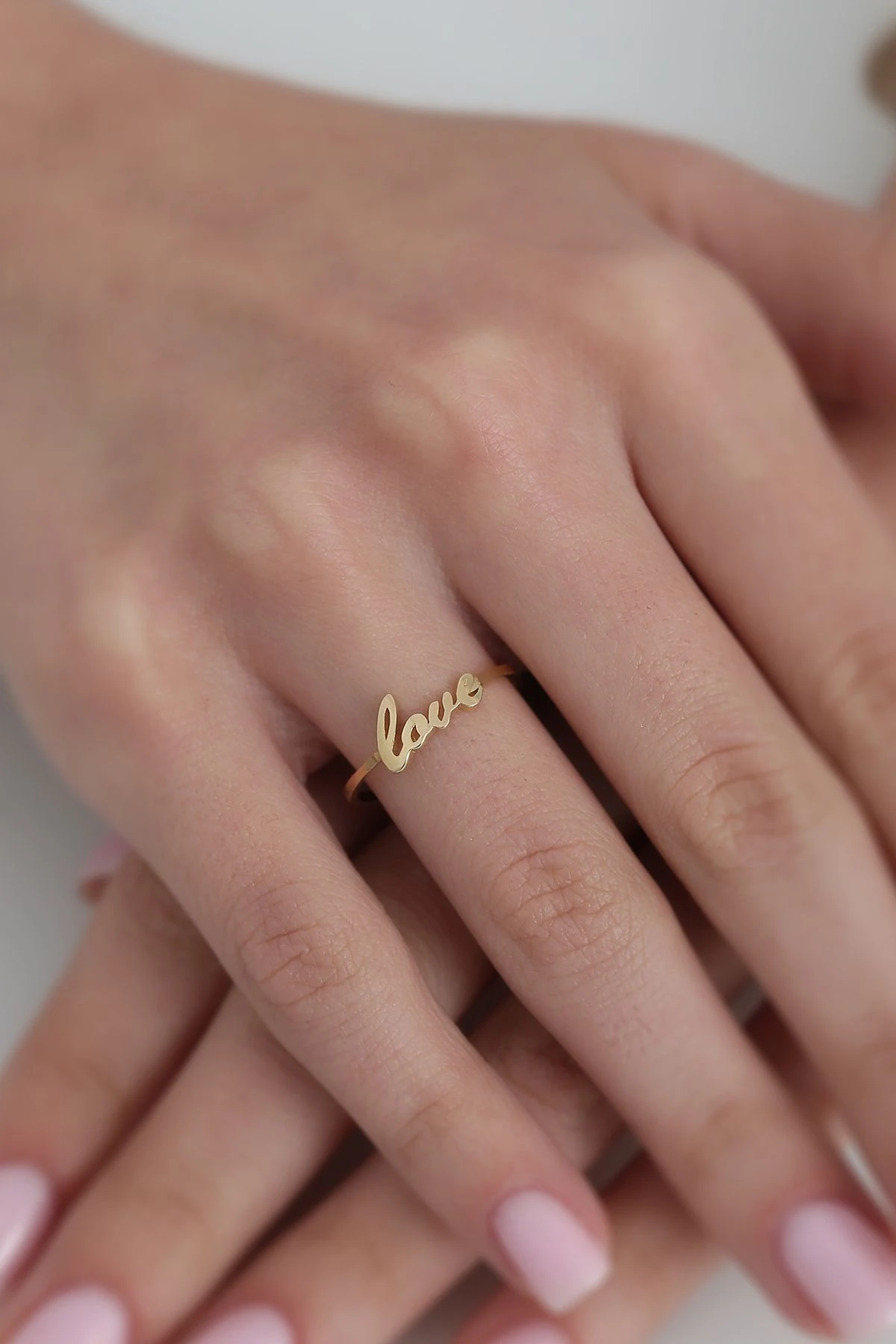 14 Ayar Altın Love Yüzük