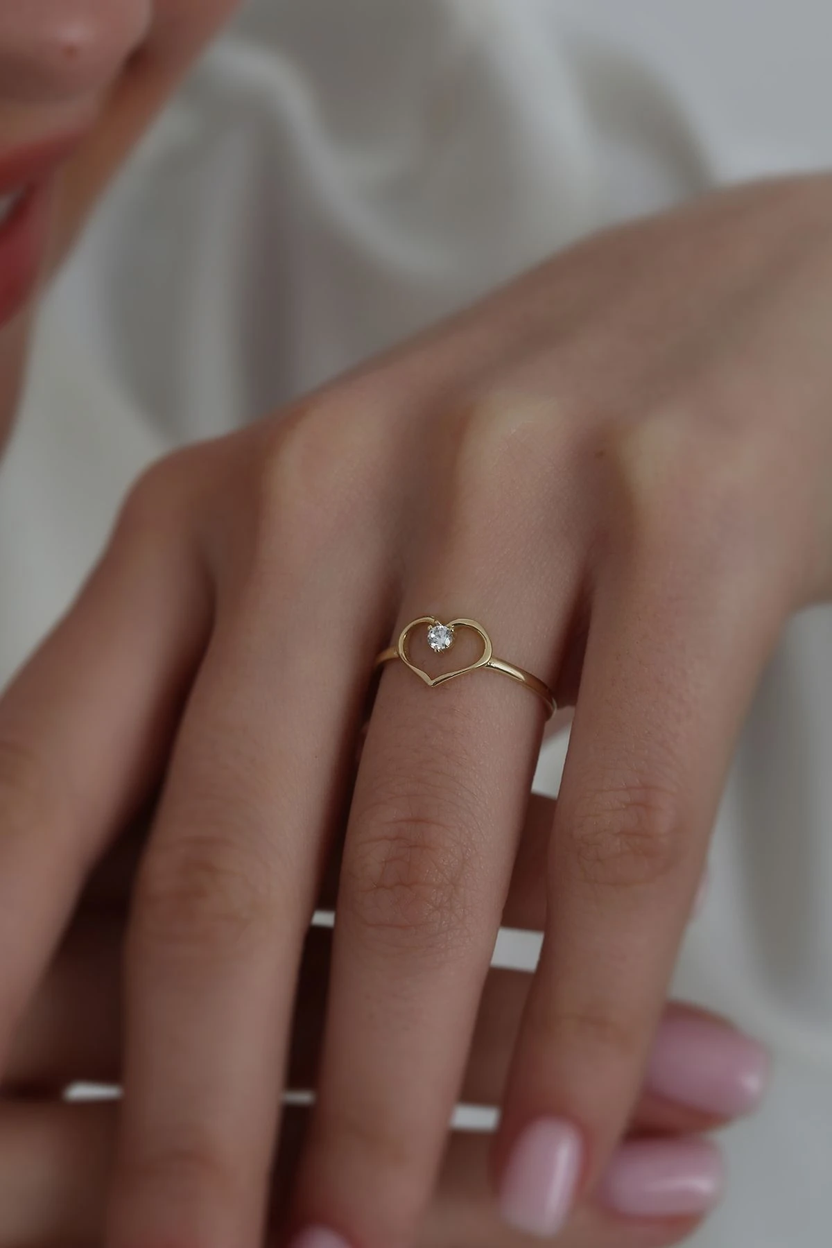 14 Ayar Altın Kalp Yüzük