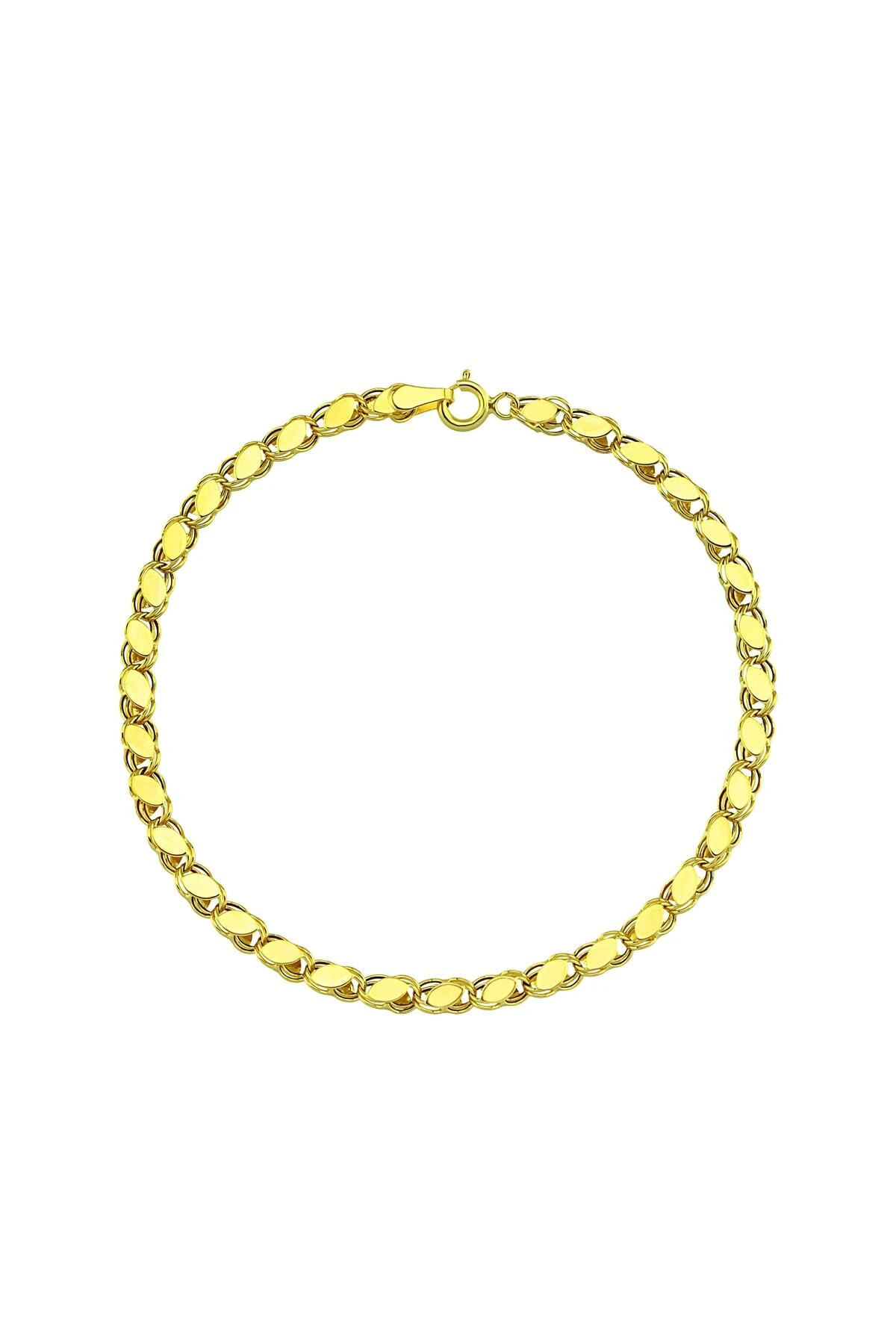 Altınkesesi 14 Ayar Altın Pullu Parlak Halep Bileklik 4 Mm