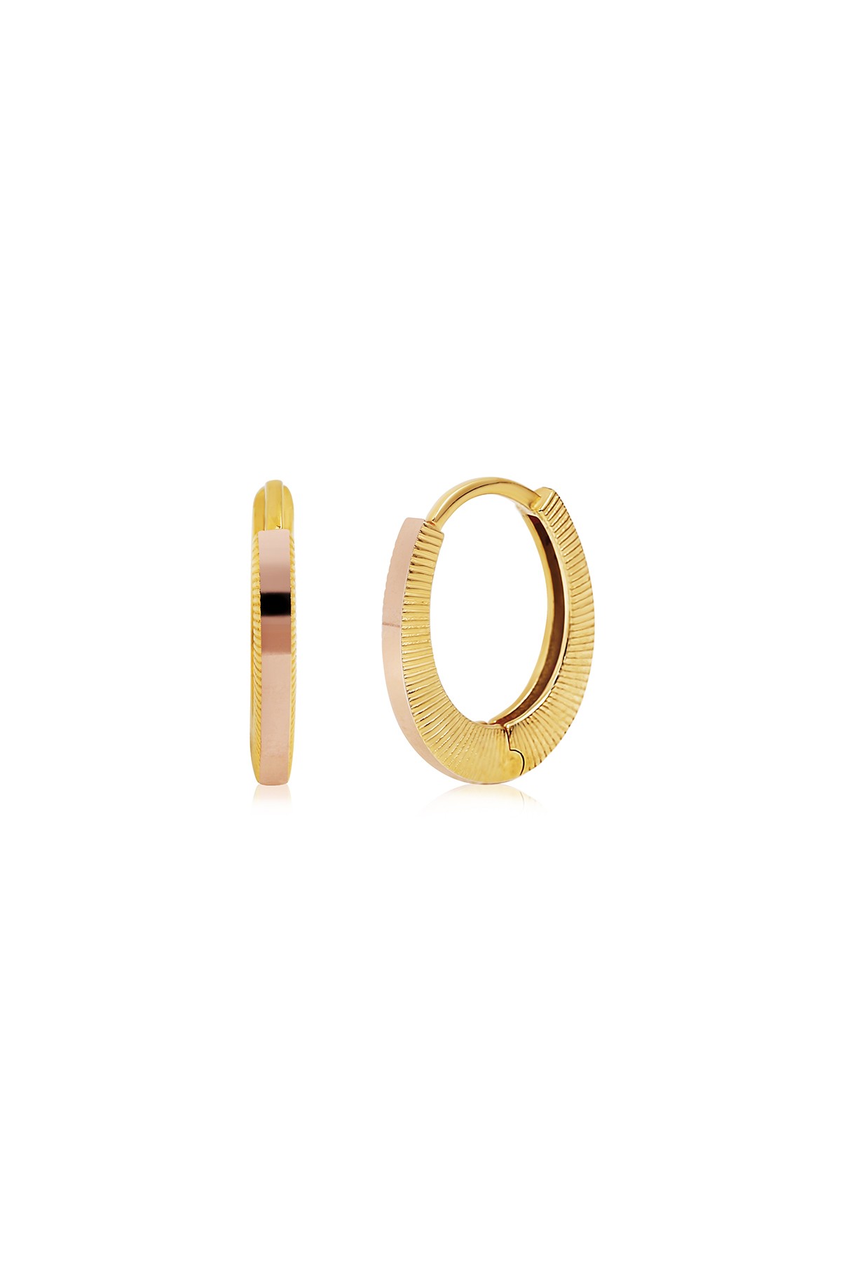 14 Ayar Altın Oval Ajda Küpe 1.2 Cm
