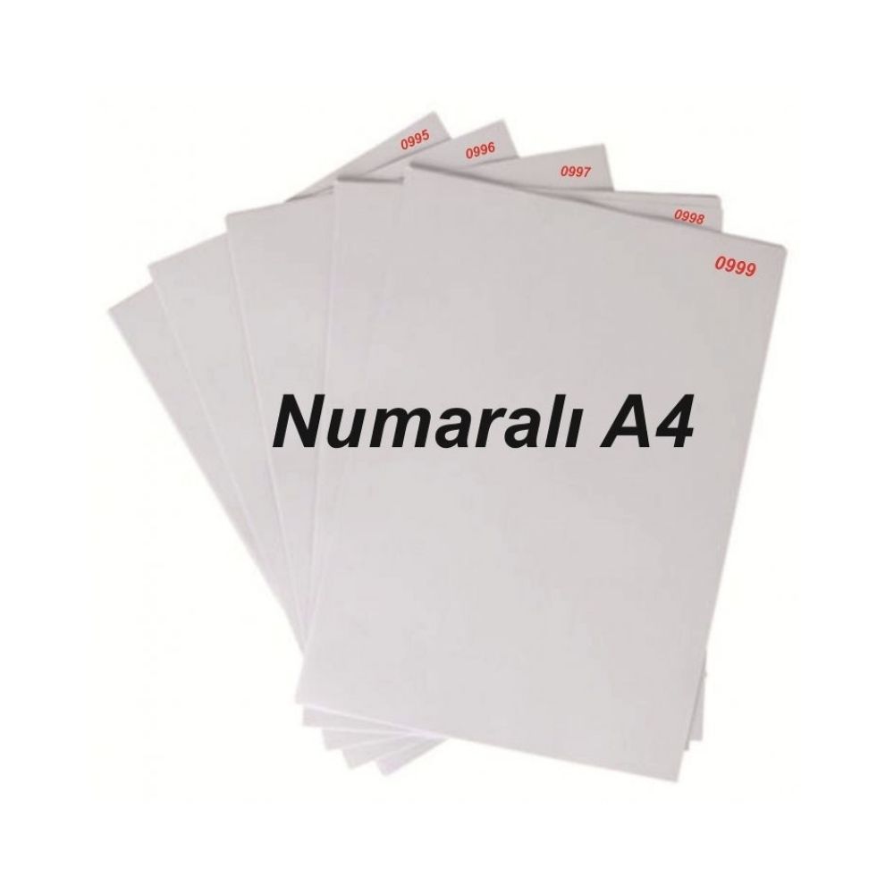 Numaralı 1-250 A4 80 gr