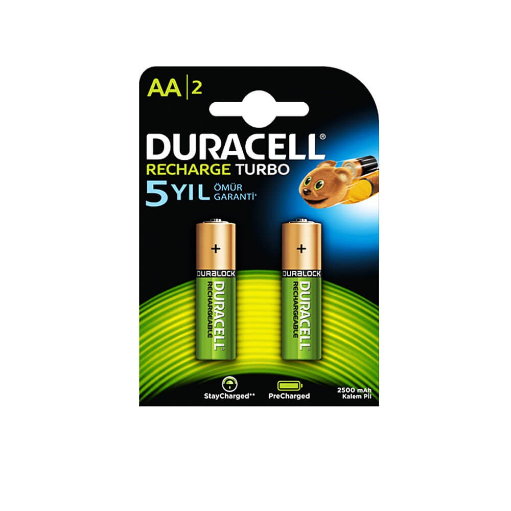 Duracell Pil Kalem AA Şarjlı 2500 mAh 2'li SE2A2250