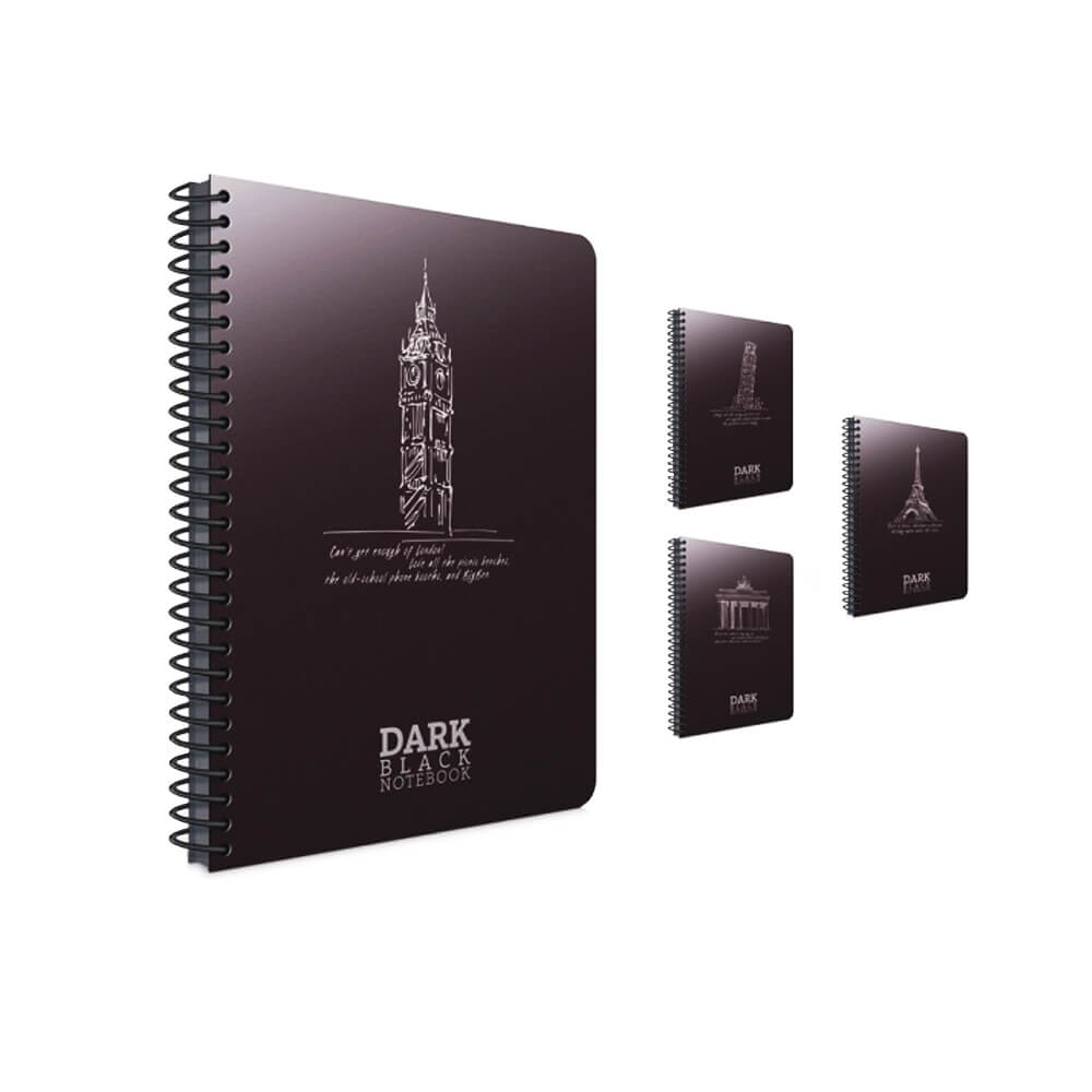Gıpta Not Defteri Dark Spiralli Pp Kapak A4 50 Yaprak Çizgisiz