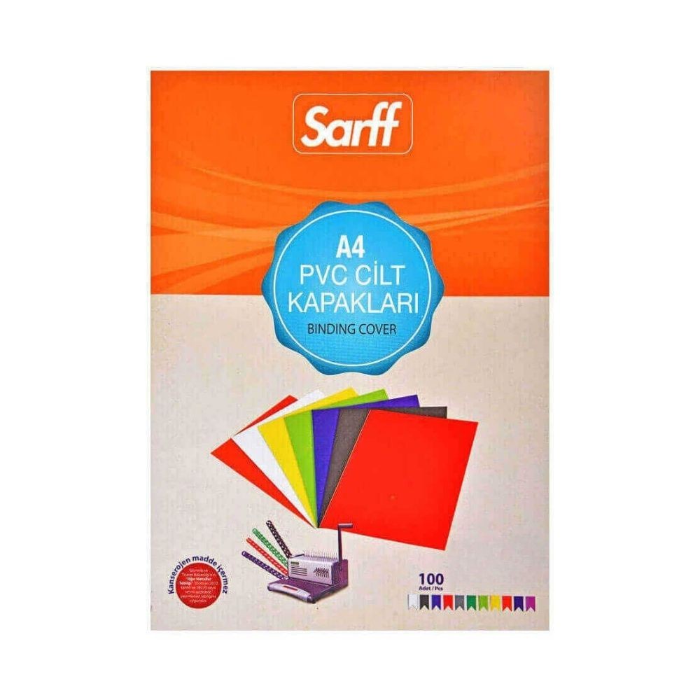 Sarff Cilt Kapağı A4 160 mic PVC 100'lü Şeffaf Buzlu
