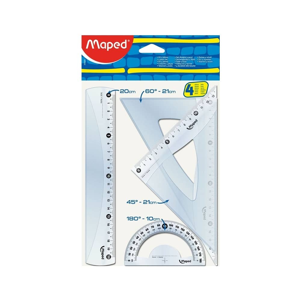Maped Cetvel Kristal Mini Set 4'lü 20 cm