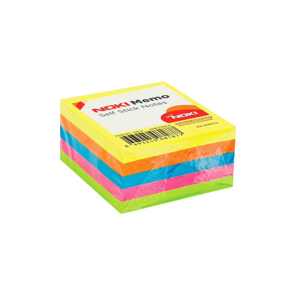 Noki Yapışkanlı Not Kağıdı Neon Küp 76x76 mm 400 Yaprak