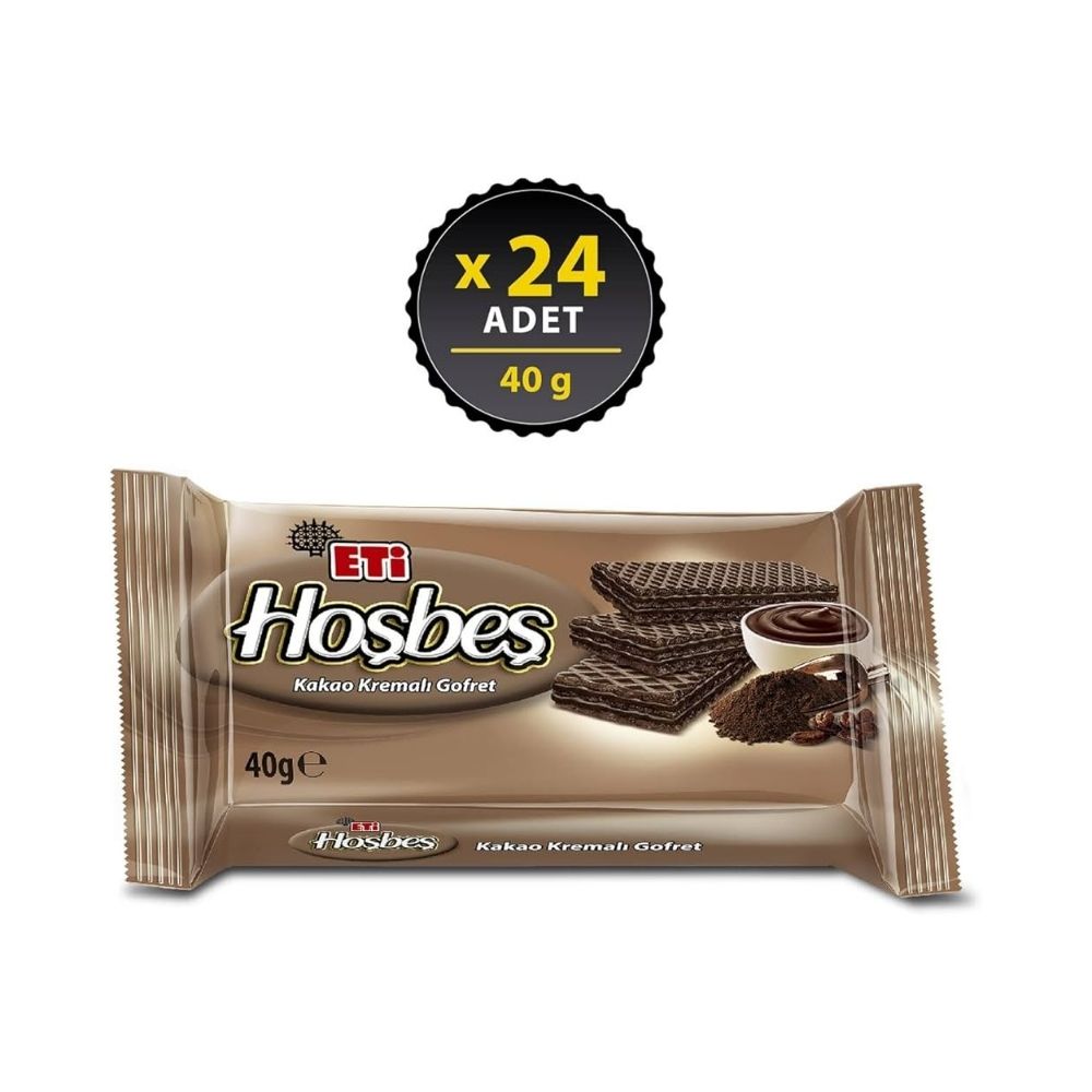 Eti Hoşbeş Kakao Kremalı Gofret 40 gr 24'lü