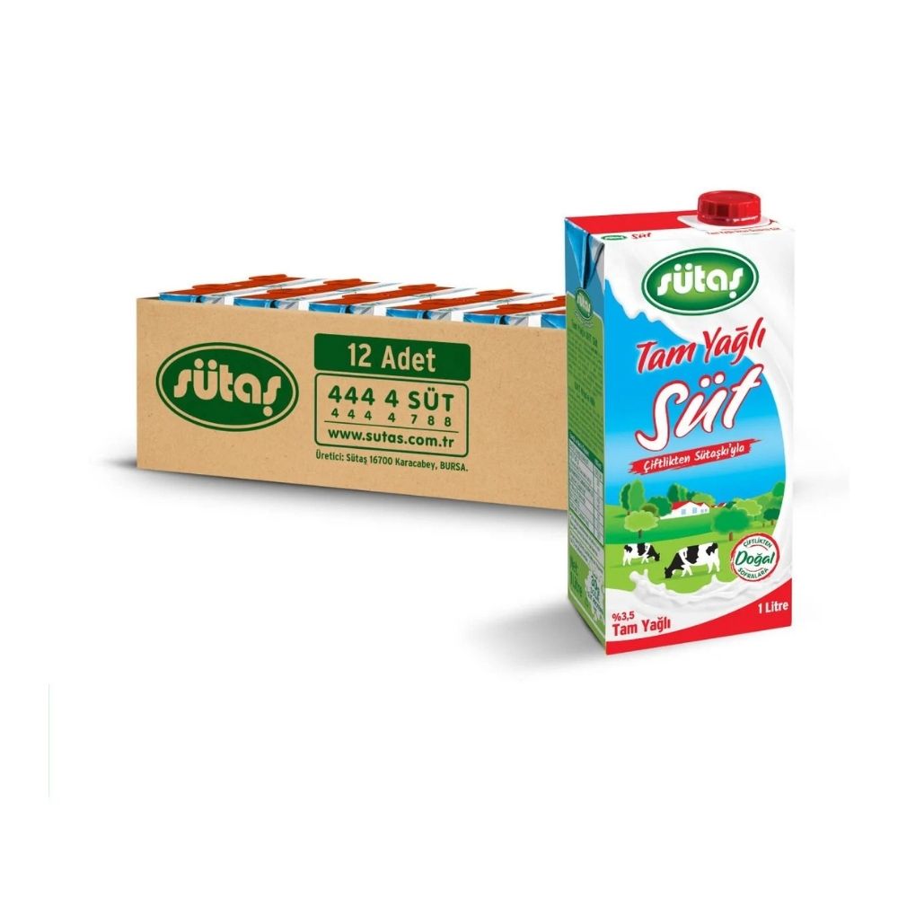 Sütaş Süt Tam Yağlı 1 lt 12'li