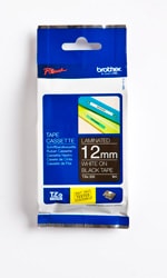 Brother Etiket 12x8mm White on Black