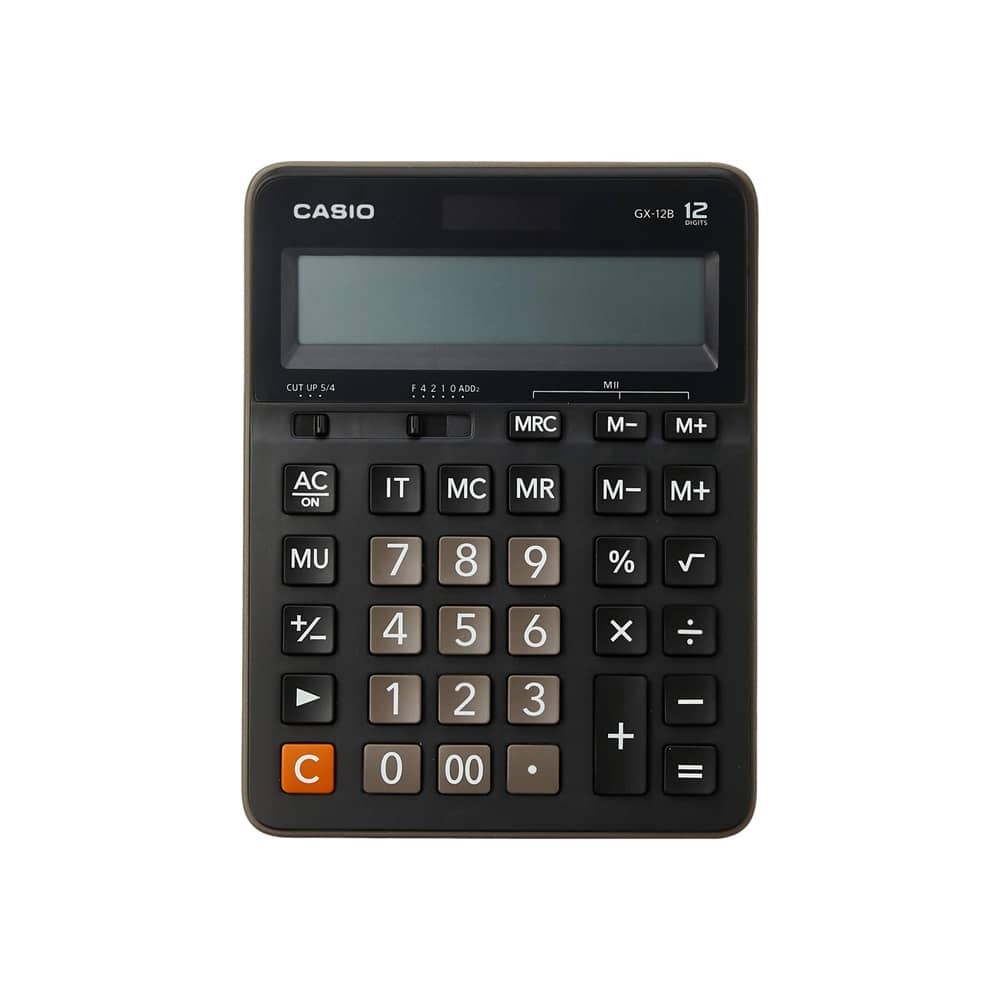 Casio Hesap Makinesi 12 Hane Pilli + Güneş Enerjili GX12B