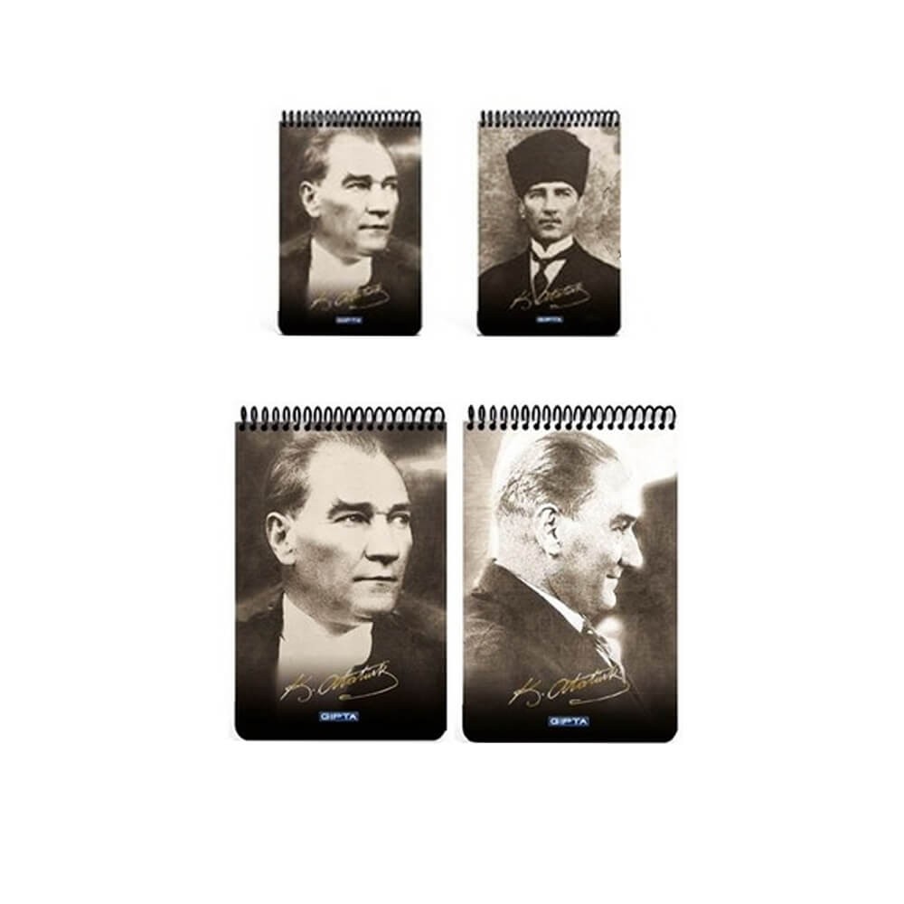 Gıpta Bloknot Atatürk Spiralli Karton Kapak A4 100 Yaprak Kareli