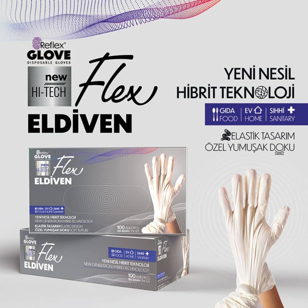 Flex Eldiven Krem Medium 100'lü