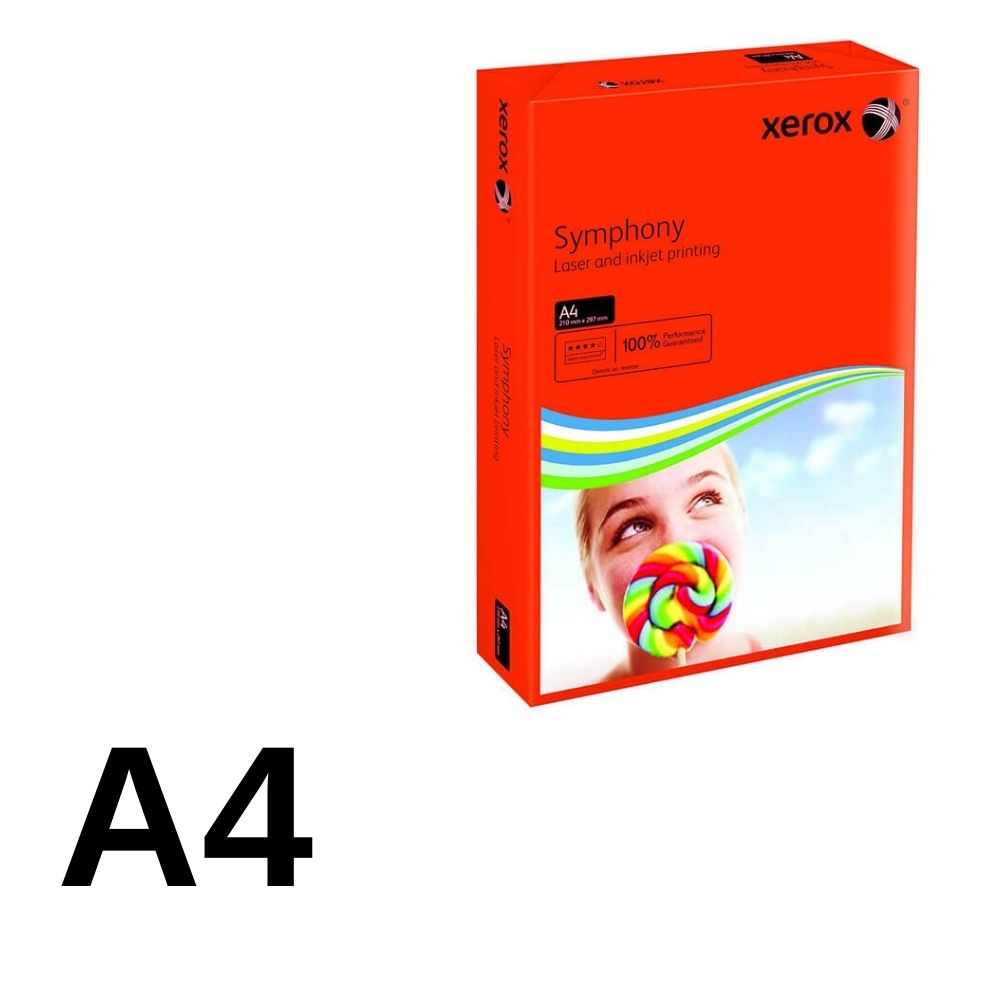 Xerox Fotokopi Kağıdı A4 80 gr Kırmızı Symphony 500'lü